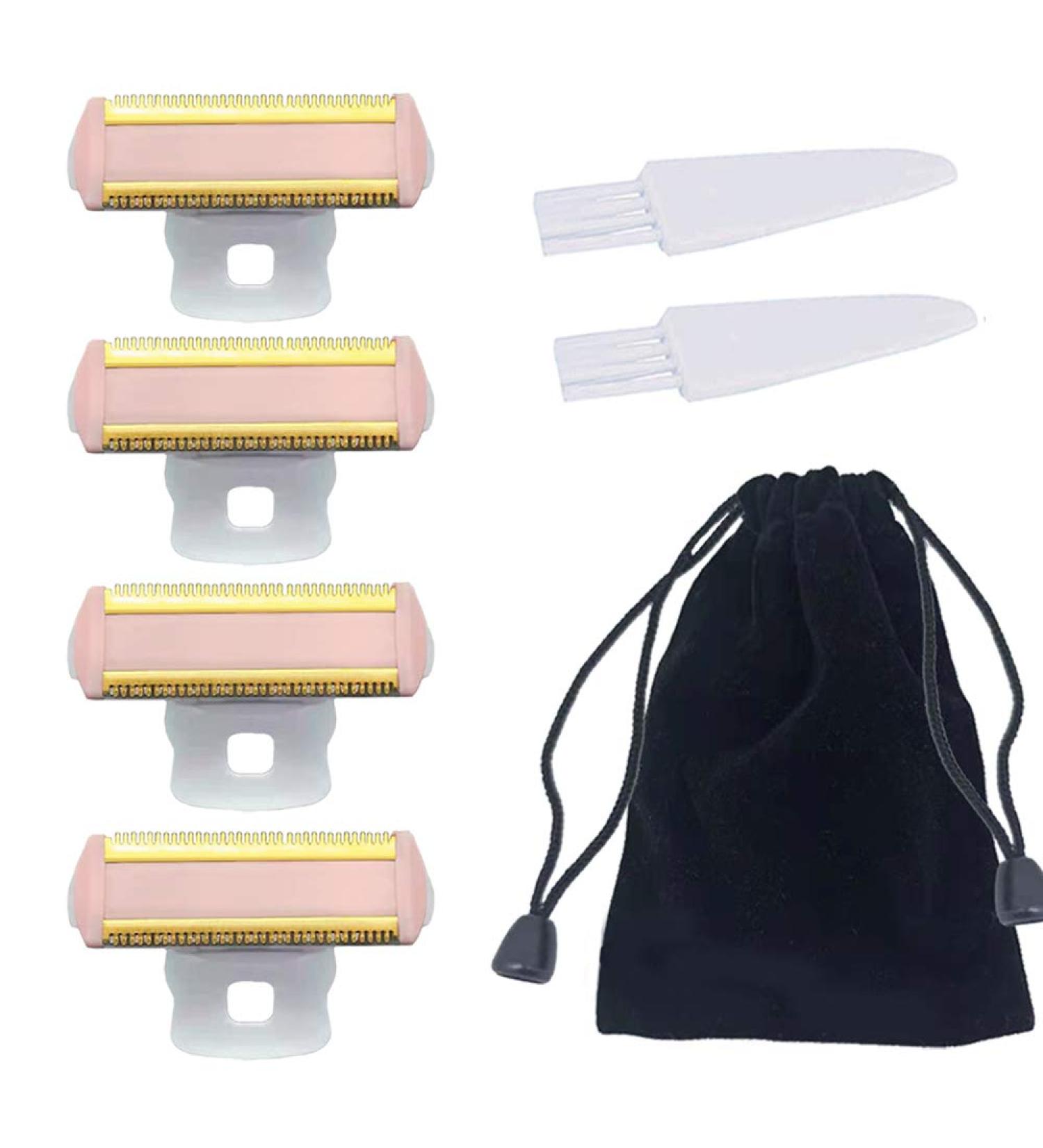 Replacement Shaver Heads for Flawless Body Rechargeable Ladies Shaver - 4PCS + Bag + 2 Brushes - Buy Online on GoSupps.com