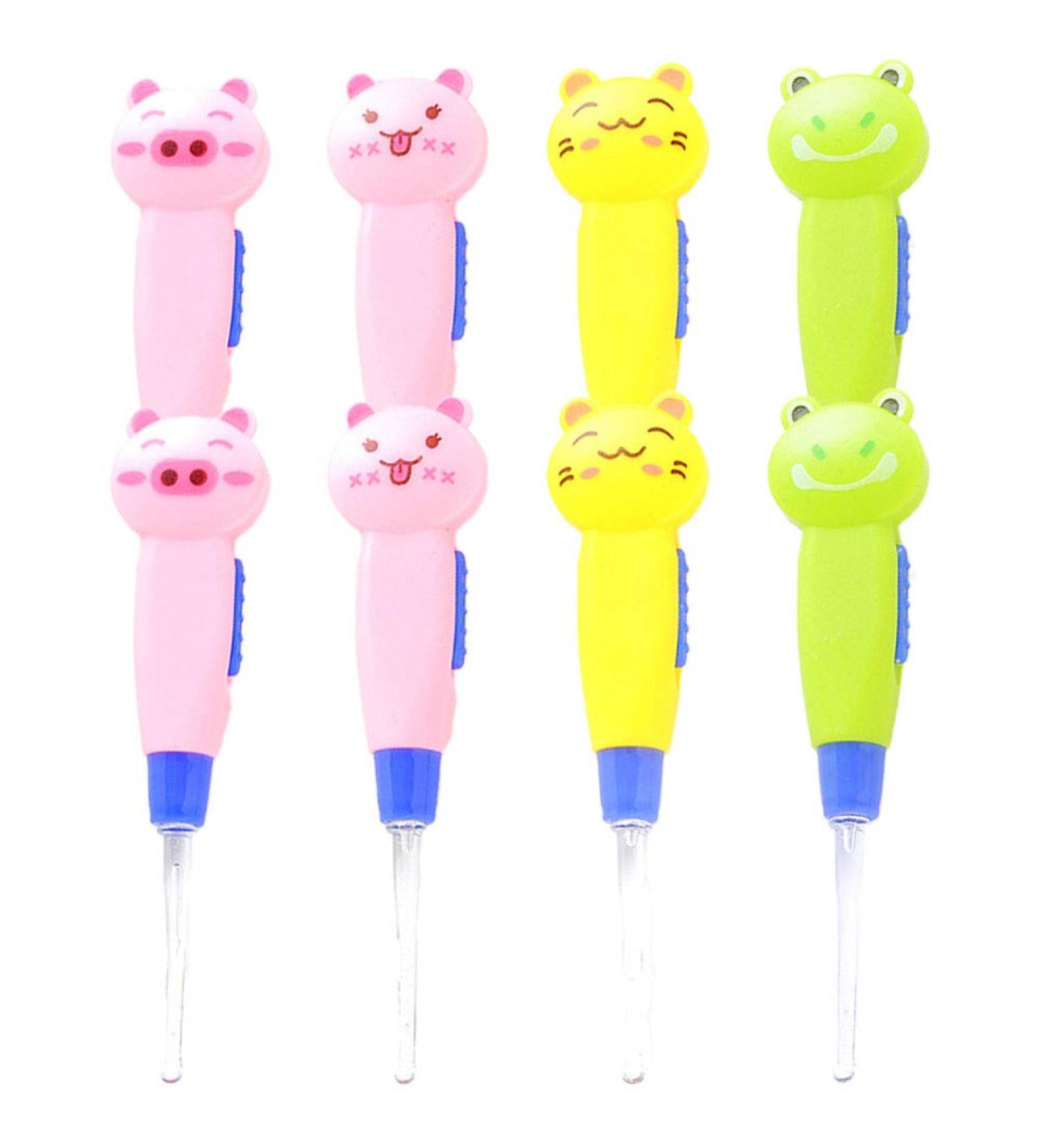 FUNZZY Cartoon Ear Scoop Lovely Animal Ear Scoops Ear Pick Tool Ear Wax Cleaners Party Gifts for Kids (Pig + Cat + Cat + Frog) - Buy Online on GoSupps.com