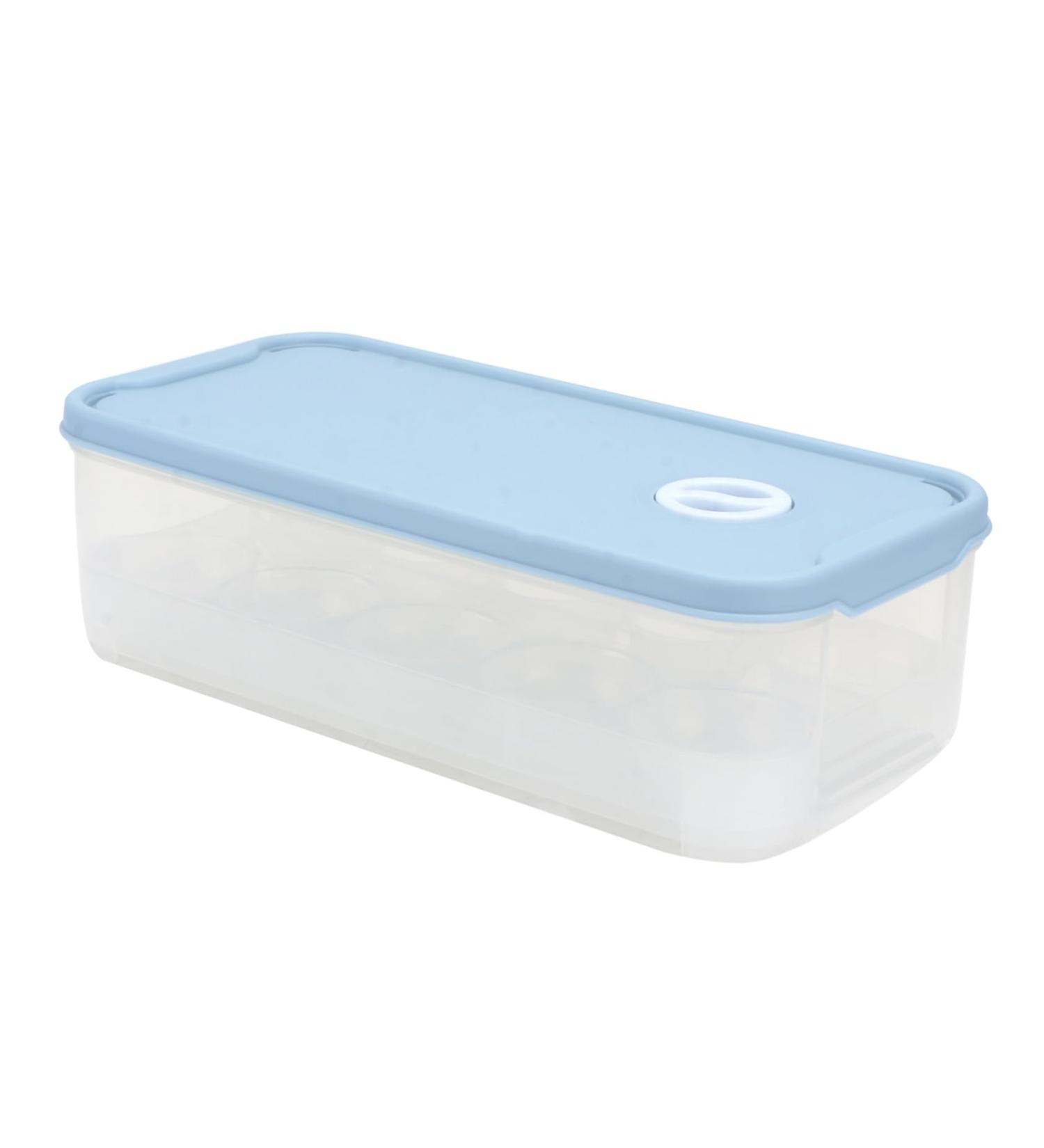 1pc Box Egg Storage Box Eggs Egg Holder for Refrigerator Household Kitchenware Earth Tones re-usable Blue 24x11.5cm - Buy Online on GoSupps.com