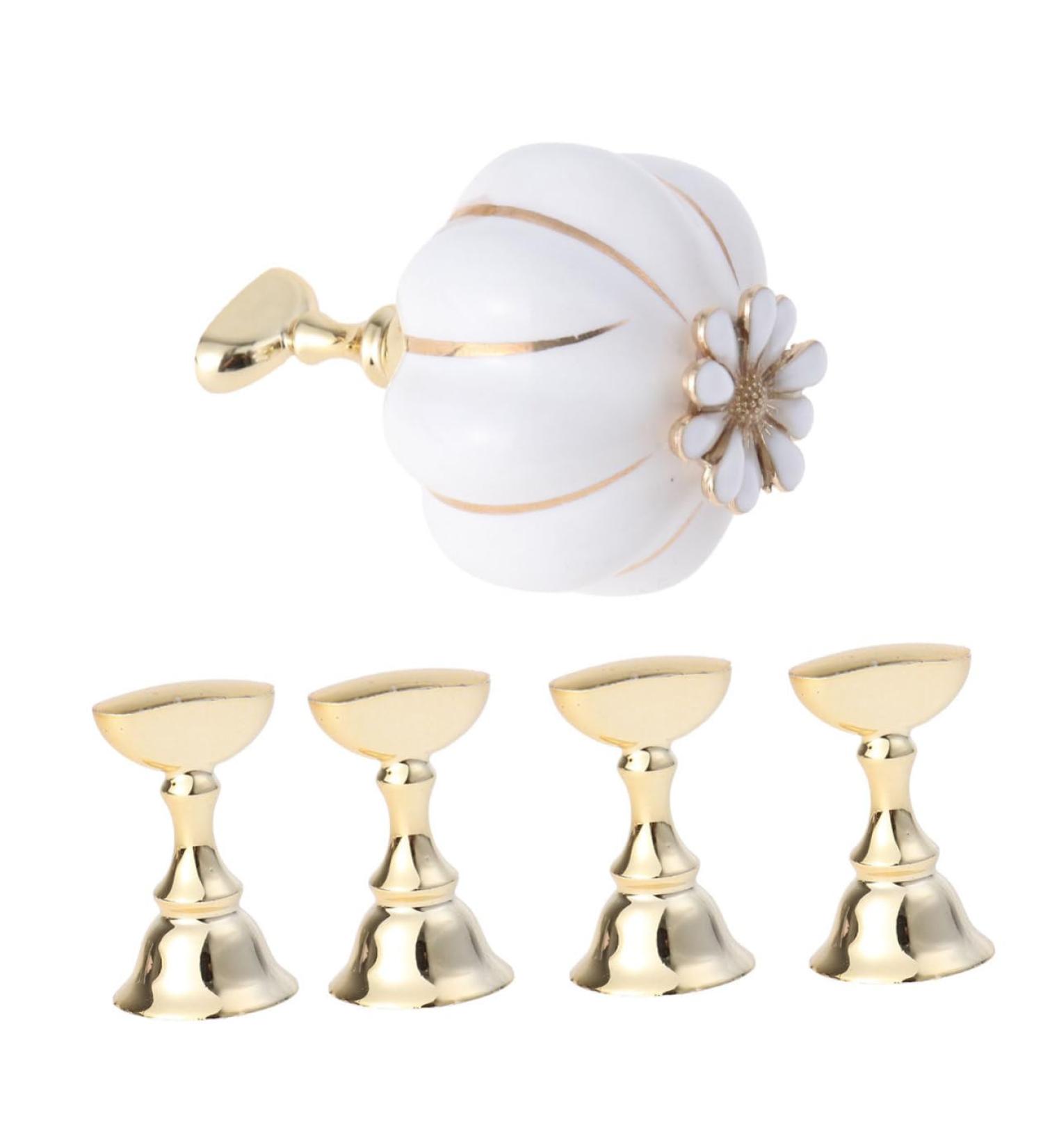 FOMIYES Nail art practice holder nail tips stand holders nail art practice stand Nail Holders Acrylic Base nail tip Display Stand fake Nail Display acrylic nail white Pearlescent makeup 5.4x3.5cm White - Buy Online on GoSupps.com