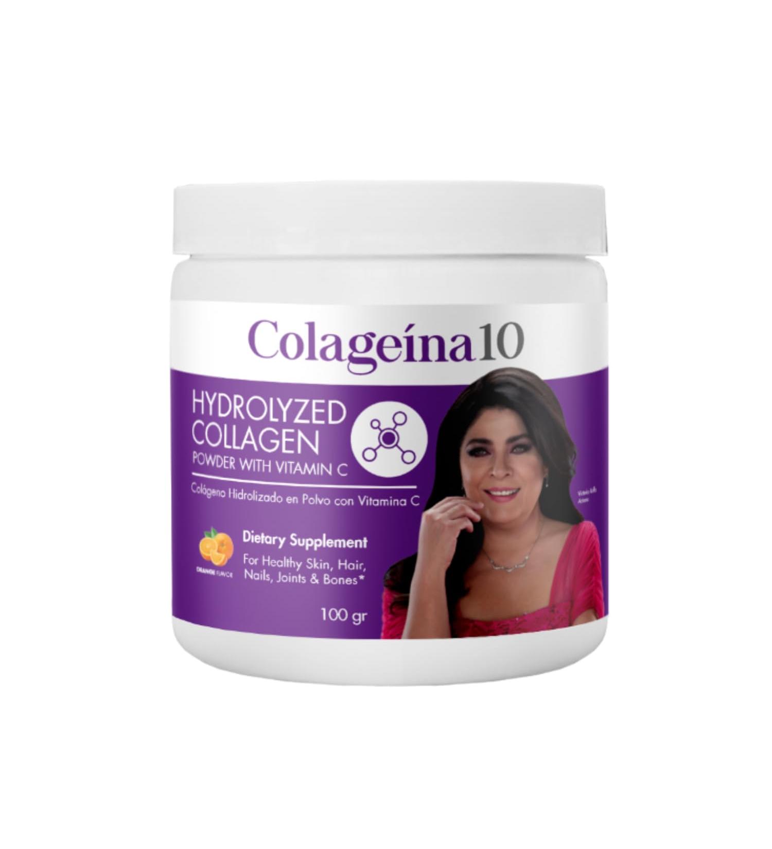 Colageina 10 Hydrolyzed Collagen Powder with Vitamin C Improves Skin's Appearance Helps Hair Growth Healthier Nails 3.5 Oz Powder Jar. - Buy Online on GoSupps.com