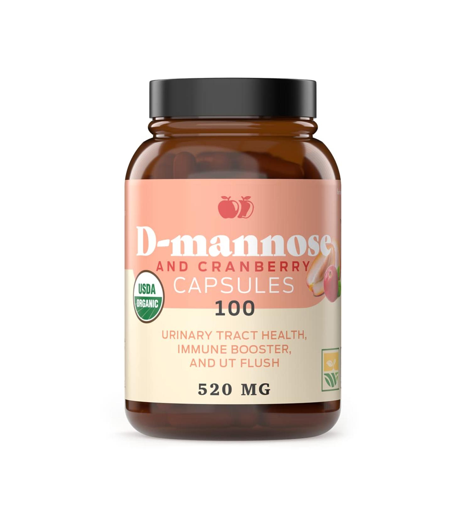 Natural D-Mannose & Cranberry Capsules - 100ct, 1040mg - UT Health & Flush - Buy Online on GoSupps.com