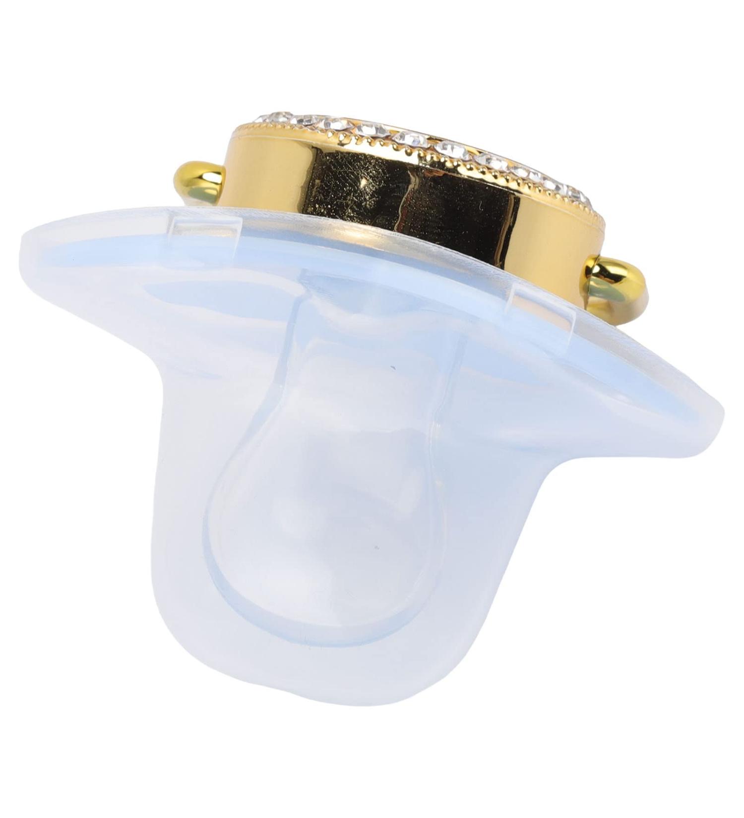 Royal Blue Rhinestone Baby Pacifier - Night Lock BPA-Free Silicone Soft Feel Dust Protection | Perfect Newborn Gift - Buy Online on GoSupps.com