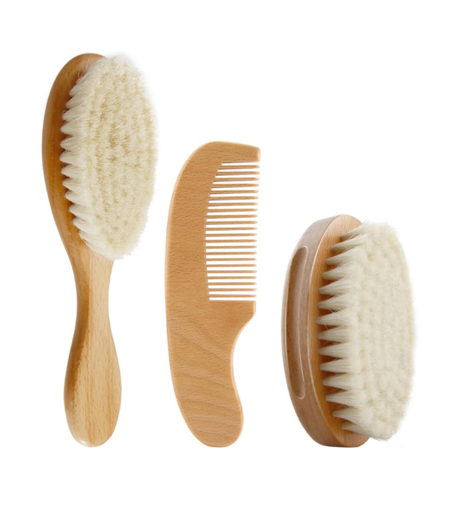 KALLORY Goat Healthcare Soft Hair Wood Bristles Comb - Children's Body Care Kit for Exfoliating and Massage - Buy Online on GoSupps.com