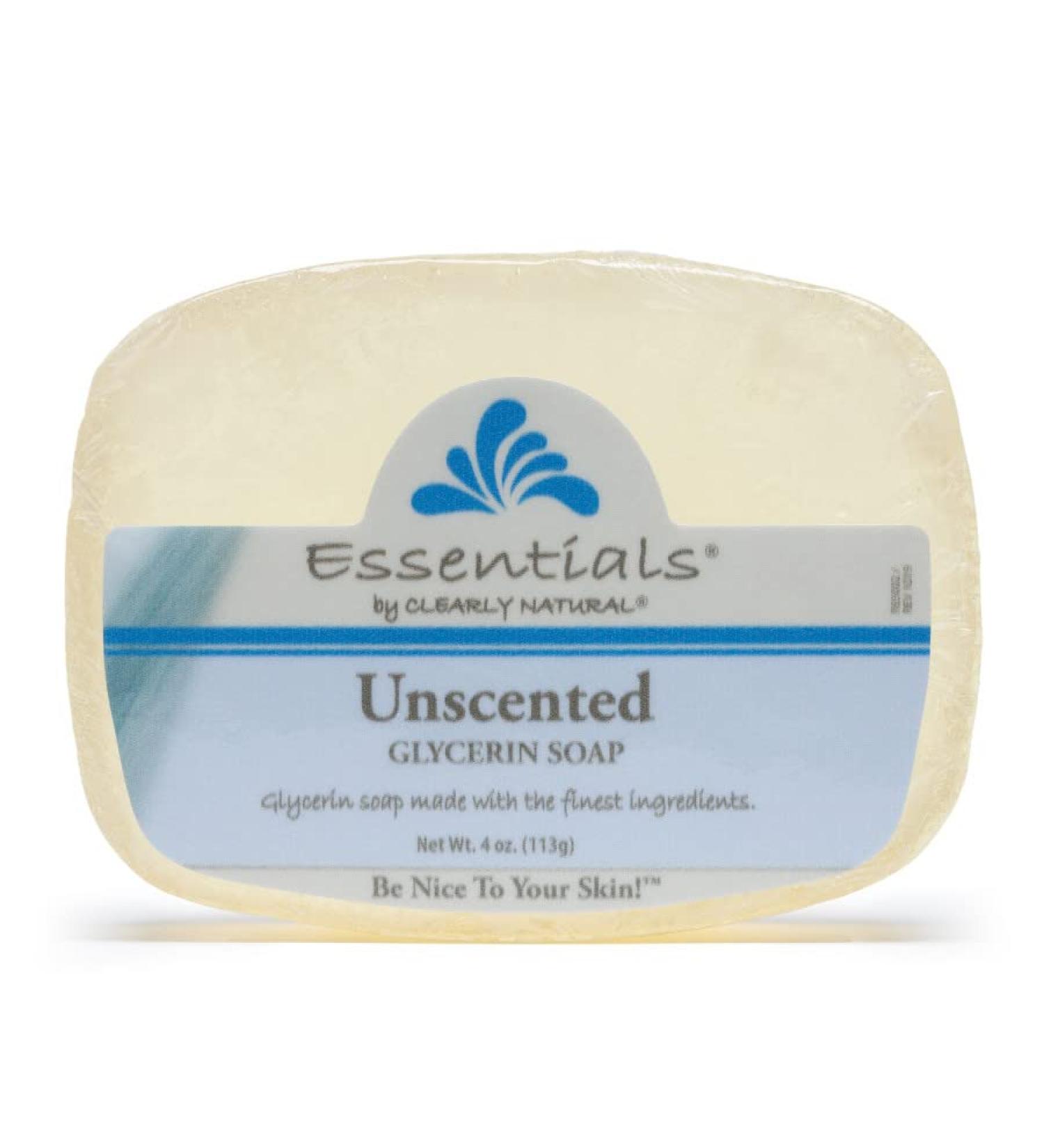 Essentials by Clearly Natural Glycerin Bar Soap Unscented 4 Ounce (Pack of 12)