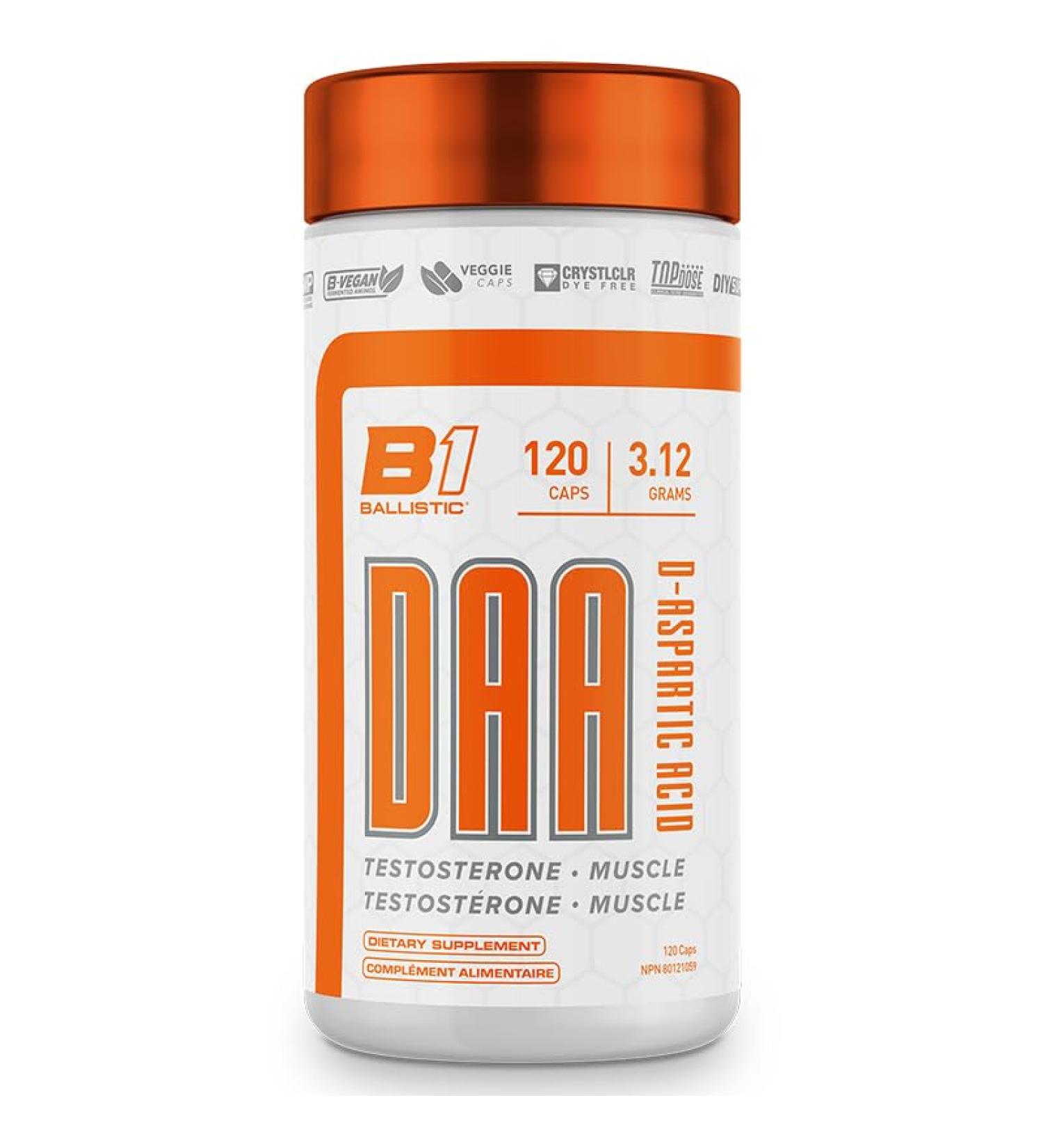 BALLISTIC SUPPS - DAA - Testosterone Booster 120 Capsules - Buy Online on GoSupps.com