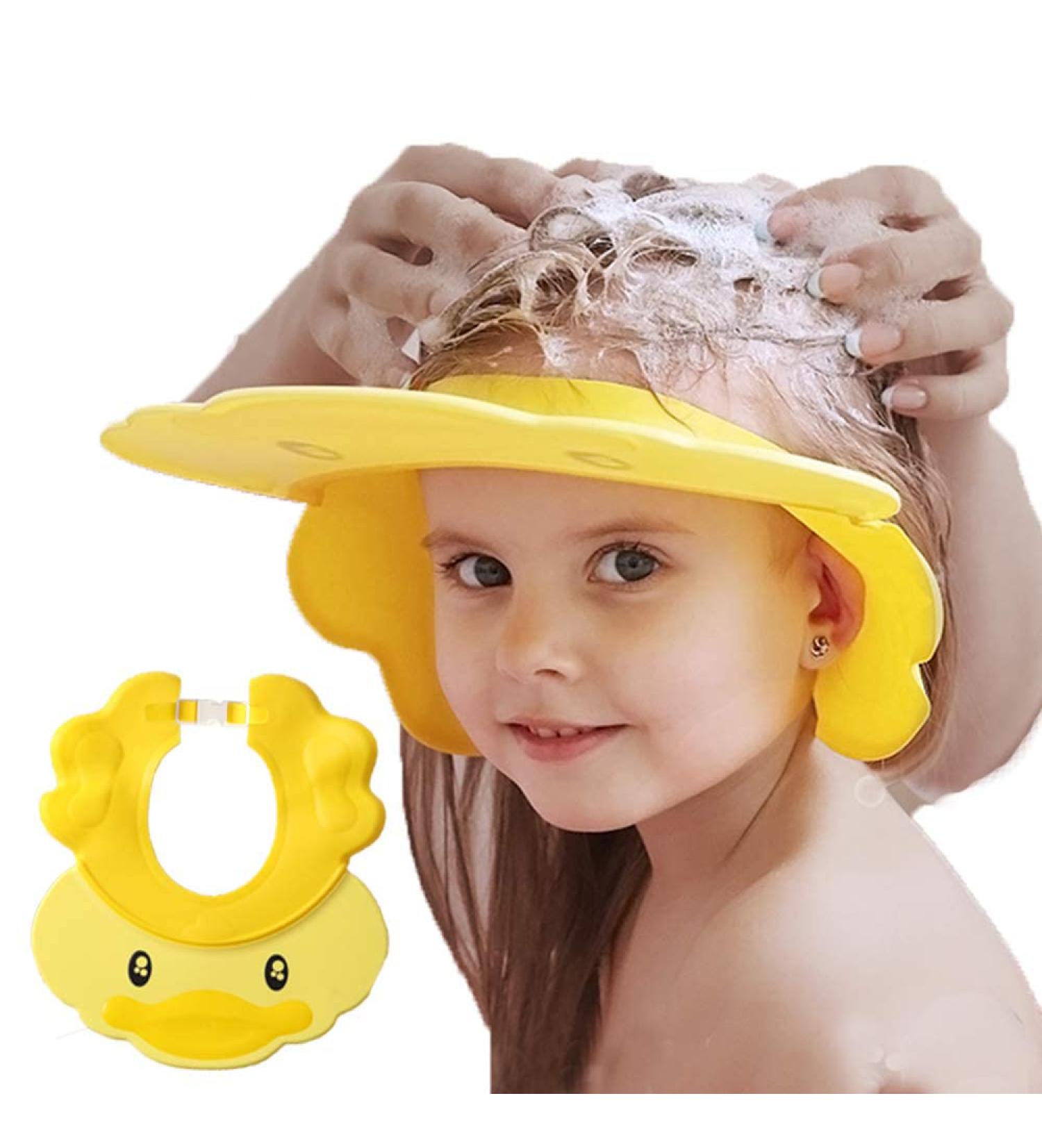 Adjustable Silicone Baby Shower Cap | Protects Eyes and Ears | for Infants, Toddlers, Kids | Yellow - Buy Online on GoSupps.com