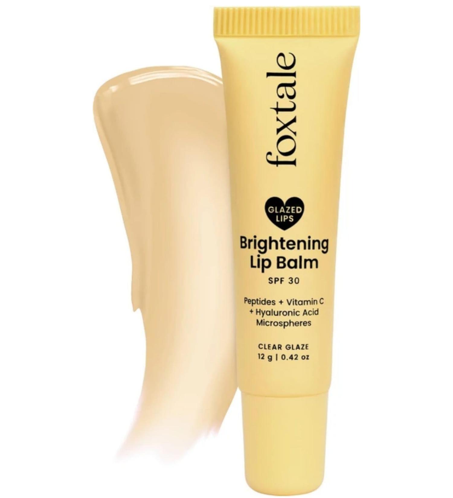 Fox.tale. Brightening Lip Balm SPF 30 Clear Glaze Peptides + Vitamin C + Hyaluronic Acid 12g - Buy Online on GoSupps.com