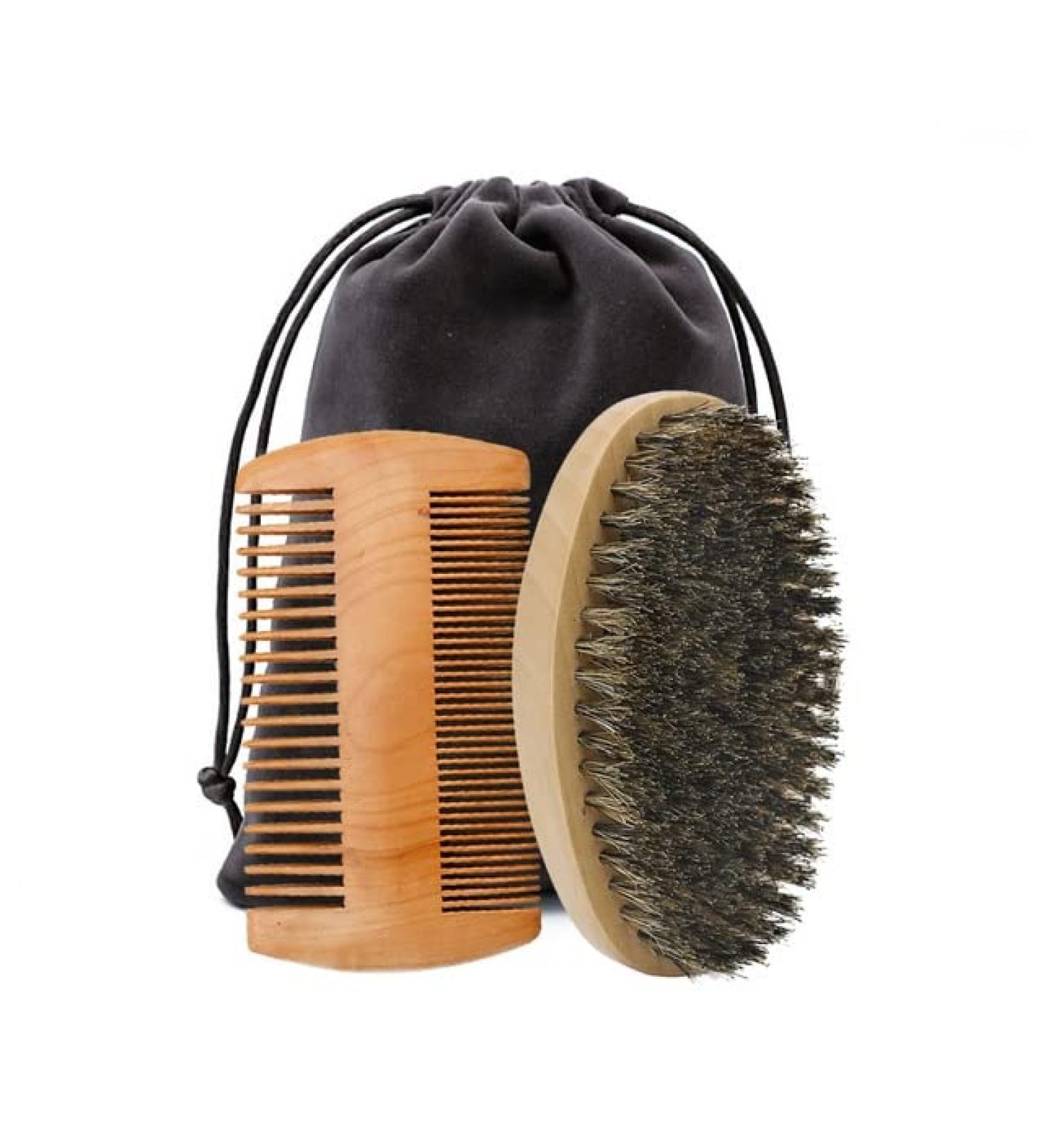Ailife Bartpinsel - Soft Wild Boar Bristle Shaving Brush & Comb Set for Men | Perfect Gift with Hair Ridge Bag - Buy Online on GoSupps.com