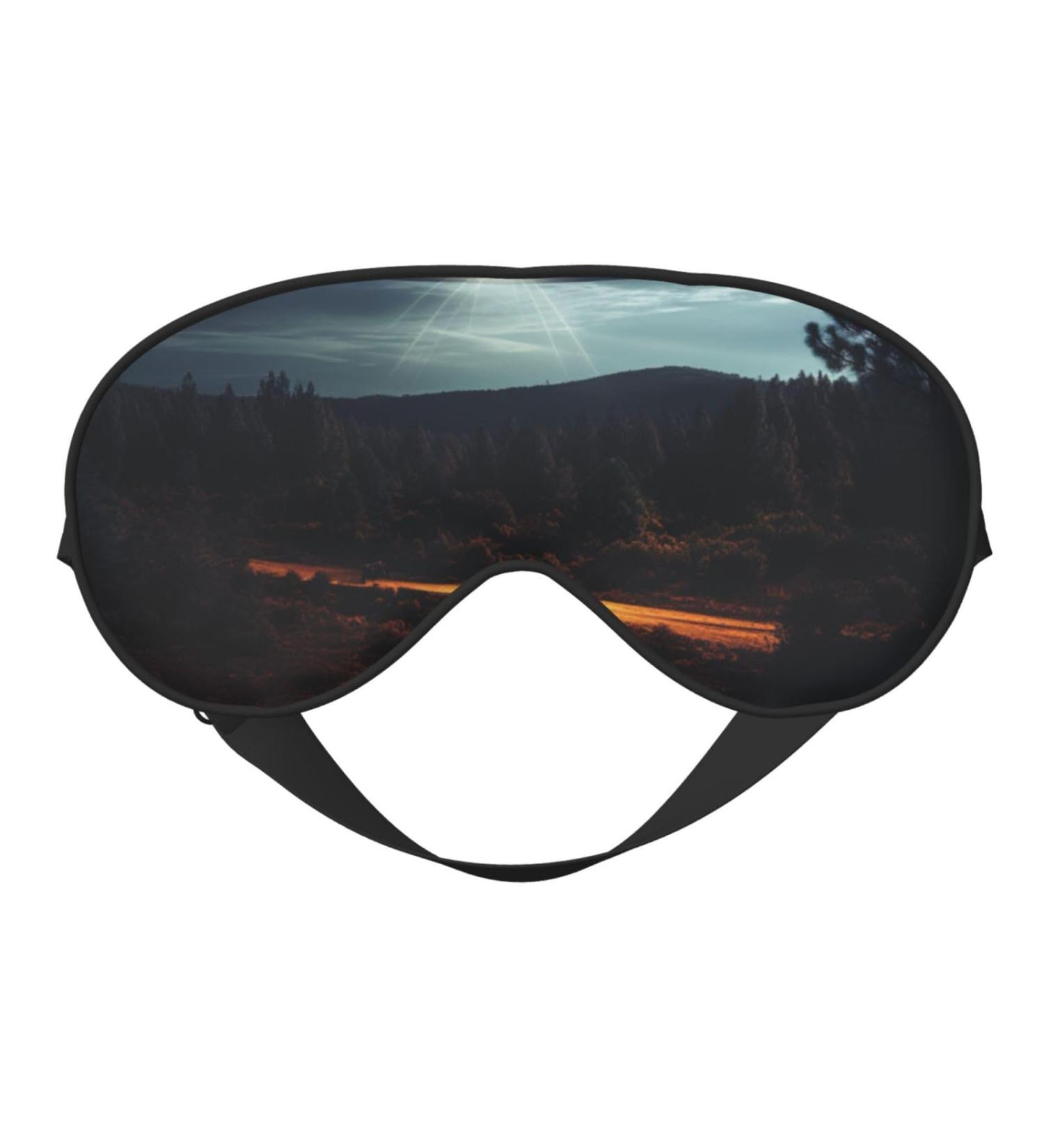 UFO At Night Print Double Sided Blackout Eye Mask - Best Sleep Mask for Men & Women - Buy Online on GoSupps.com