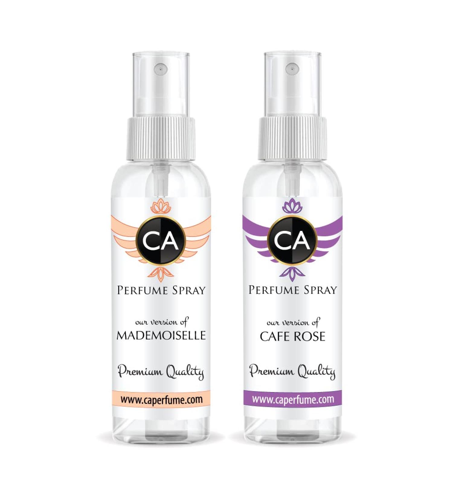 CA Perfume Impression of (Mademoiselle + Cafe Rose) Travel Size Sample Fragrance Refillable Atomizer Long Lasting Eau de Parfum (Cologne) Sprayer / 2 Fl Oz/ 60 ml Coco Mademoiselle + Cafe Rose Impression - Buy Online on GoSupps.com