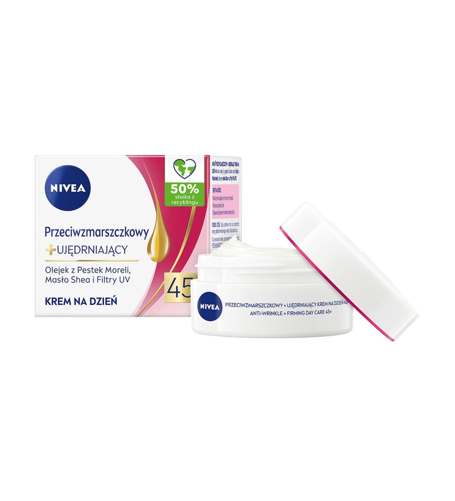 NIVEA Polish Level Anti ripples reinforced day cream with shea butter and arich cotton oil ripe to 45+ 50 ml Anti + reinforcing day cream - Buy Online on GoSupps.com