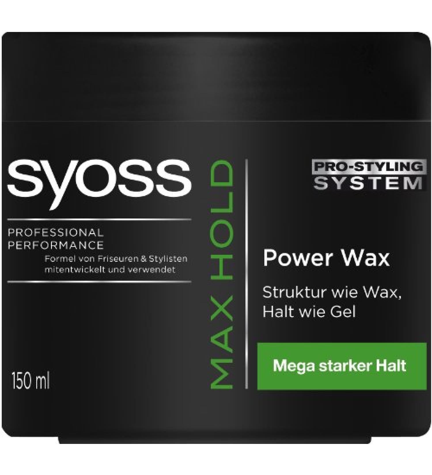 Syoss Max Hold Power Wax 1 pack (1 x 150 ml) Unscented 150 ml (1 pack)