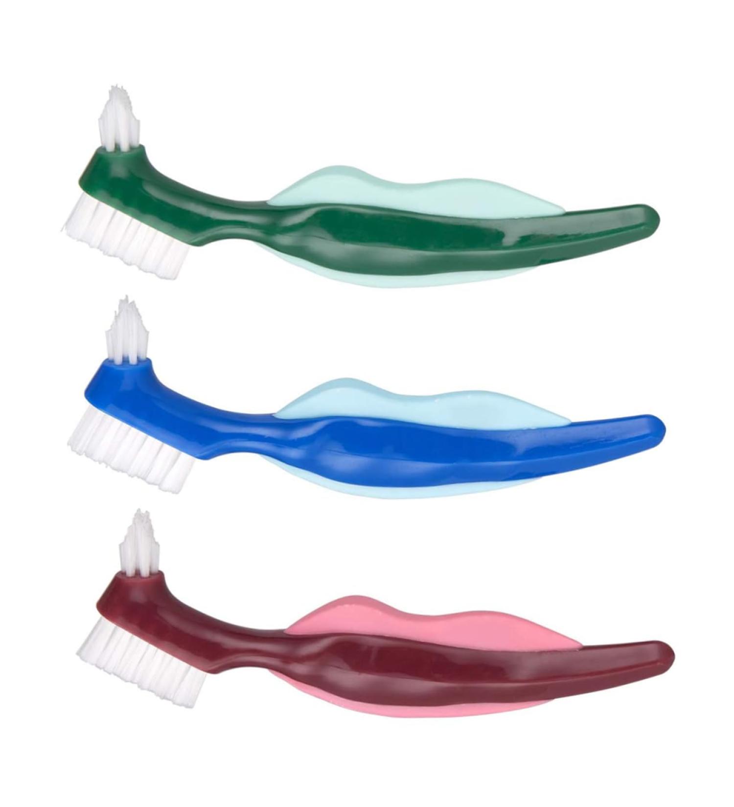 Gatuida 3ST Double-Headed Toothbrush Prosthesis - Adhesive Denture Brush for False Teeth Care | Multi-Layer Bristles Ideal for Gentle Cleaning - Buy Online on GoSupps.com