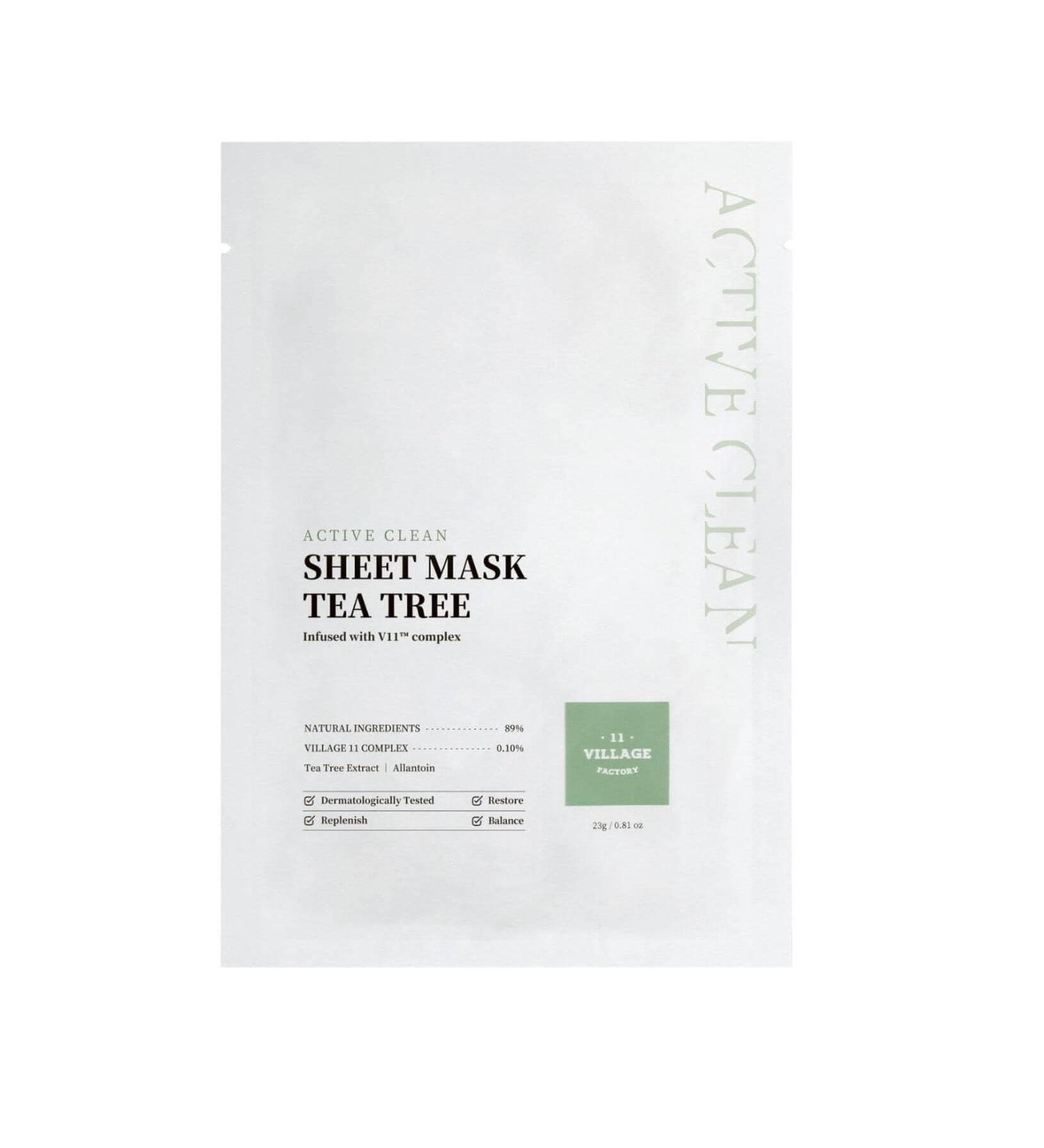 VILLAGE11FACTORY ACTIVE CLEAN sheet mask tea tree 23 gr