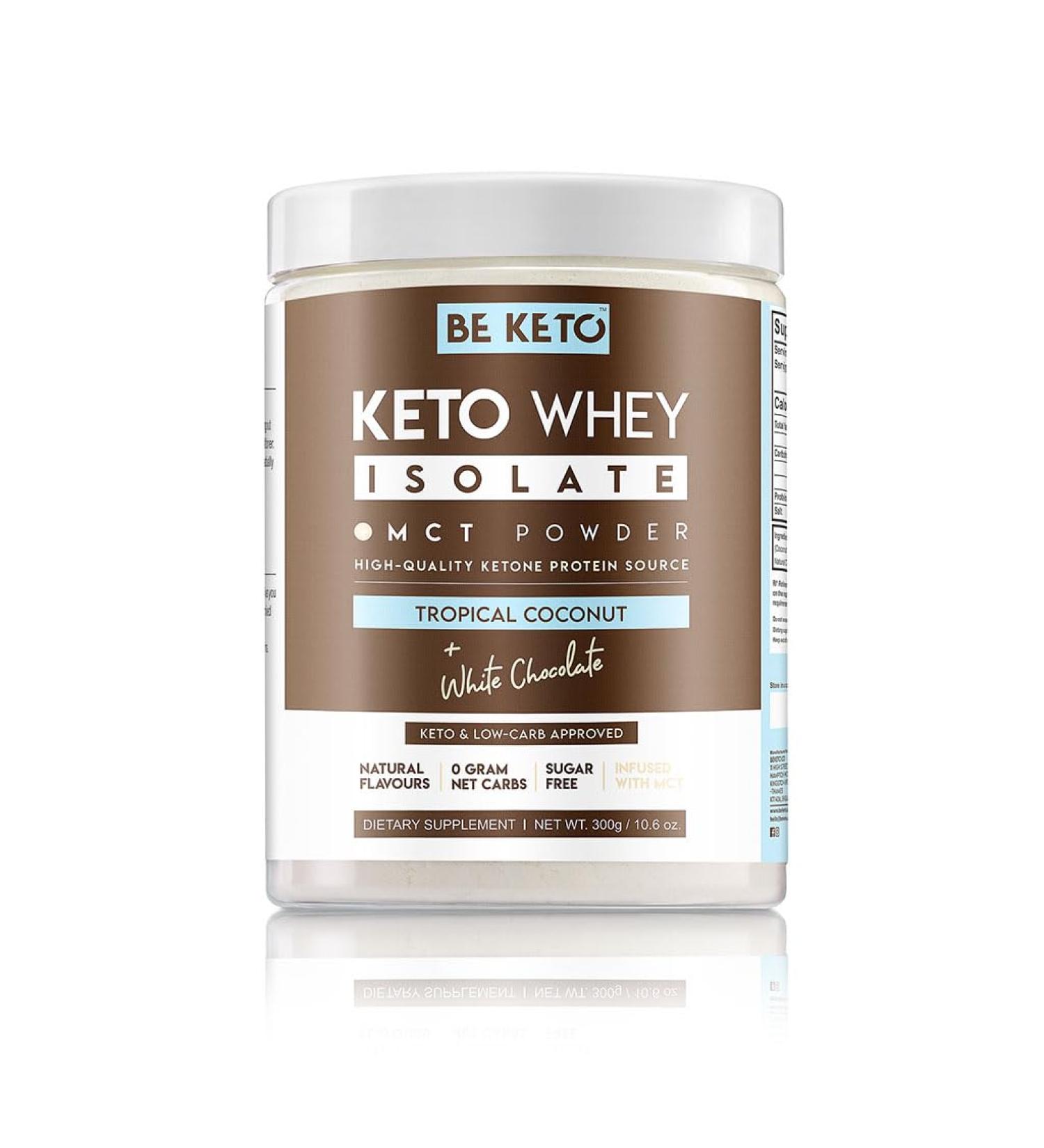 Keto Whey Isolate + MCT - Coconut and White Chocolate 300g - Buy Online on GoSupps.com