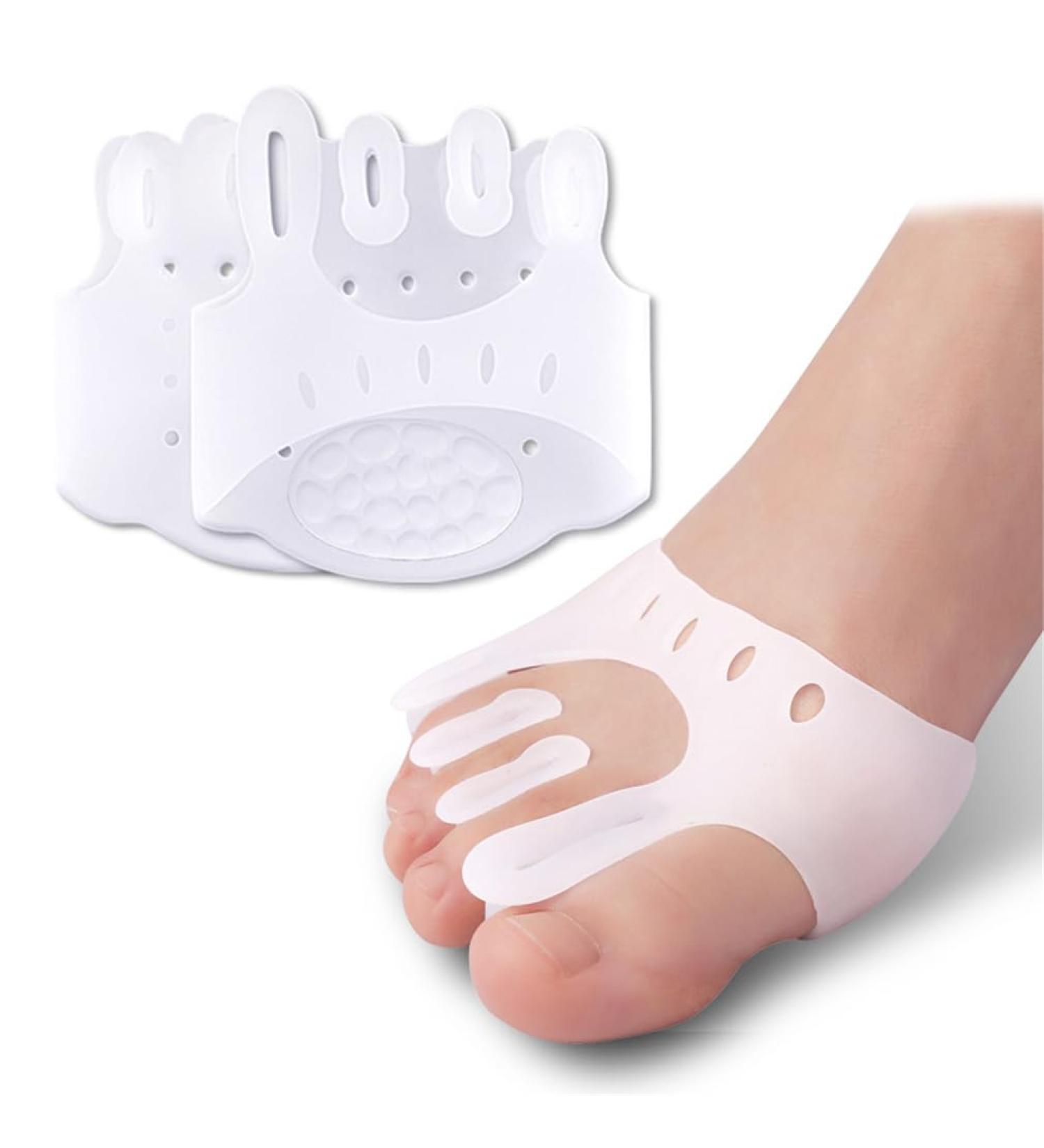 Soft Gel Overlapping Toes Straightener - Hallux Valgus Corrector for Foot Pain Relief - Orthopedic Bunion Corrector Socks for Women Men - Buy Online on GoSupps.com