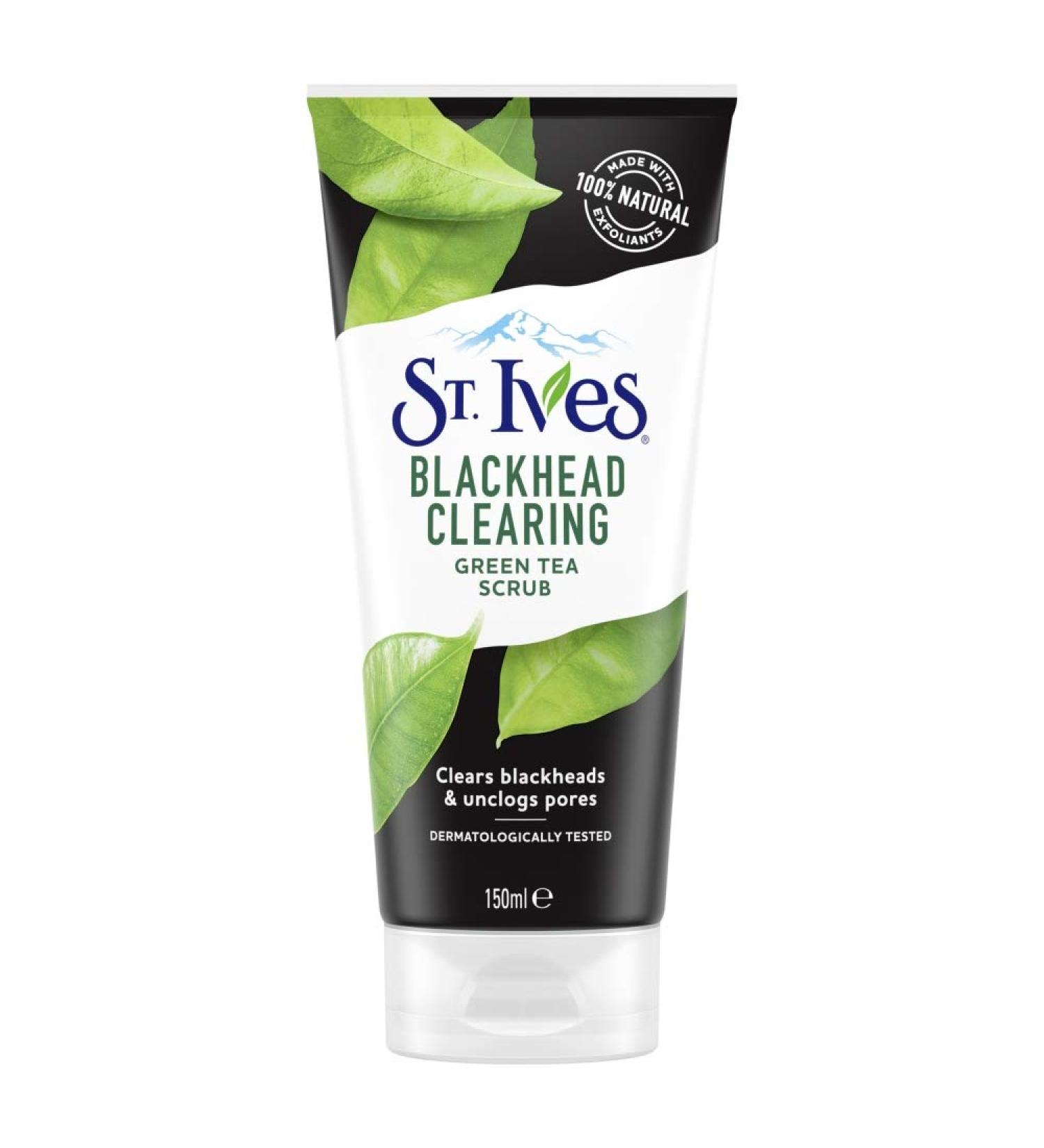 St. Ives Blackhead Clearing Green Tea Scrub 150ml - Deep Clean & Exfoliate International Shipping Available - Buy Online on GoSupps.com