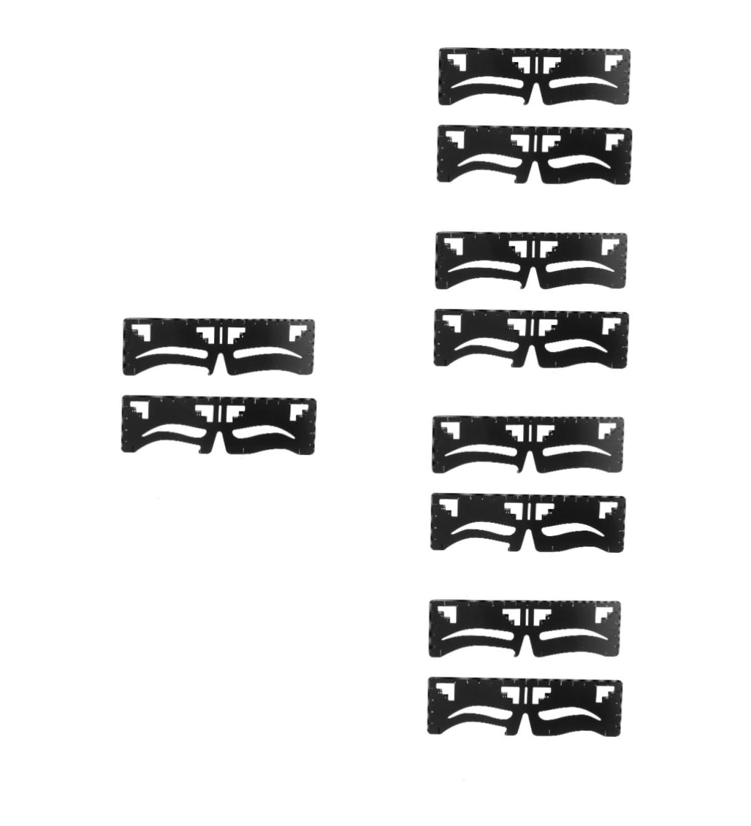 POPETPOP 10 Pcs Eyebrow Ruler Makeup Tools Eyebrow Shape Designer Stencils Women Makeup Stencil Labeling 1 count (Pack of 1) Blackx5pcs - Buy Online on GoSupps.com