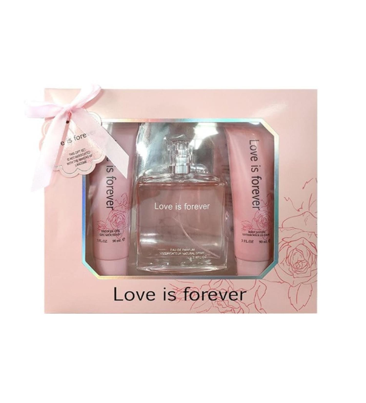 Love is forever Perfume Gifts Sets for Women Eau De Parfum (3.4 fl oz) Body Lotion (3.0 fl oz) Shower Gel Our Impression of La vie este Bella (Pack of 3)