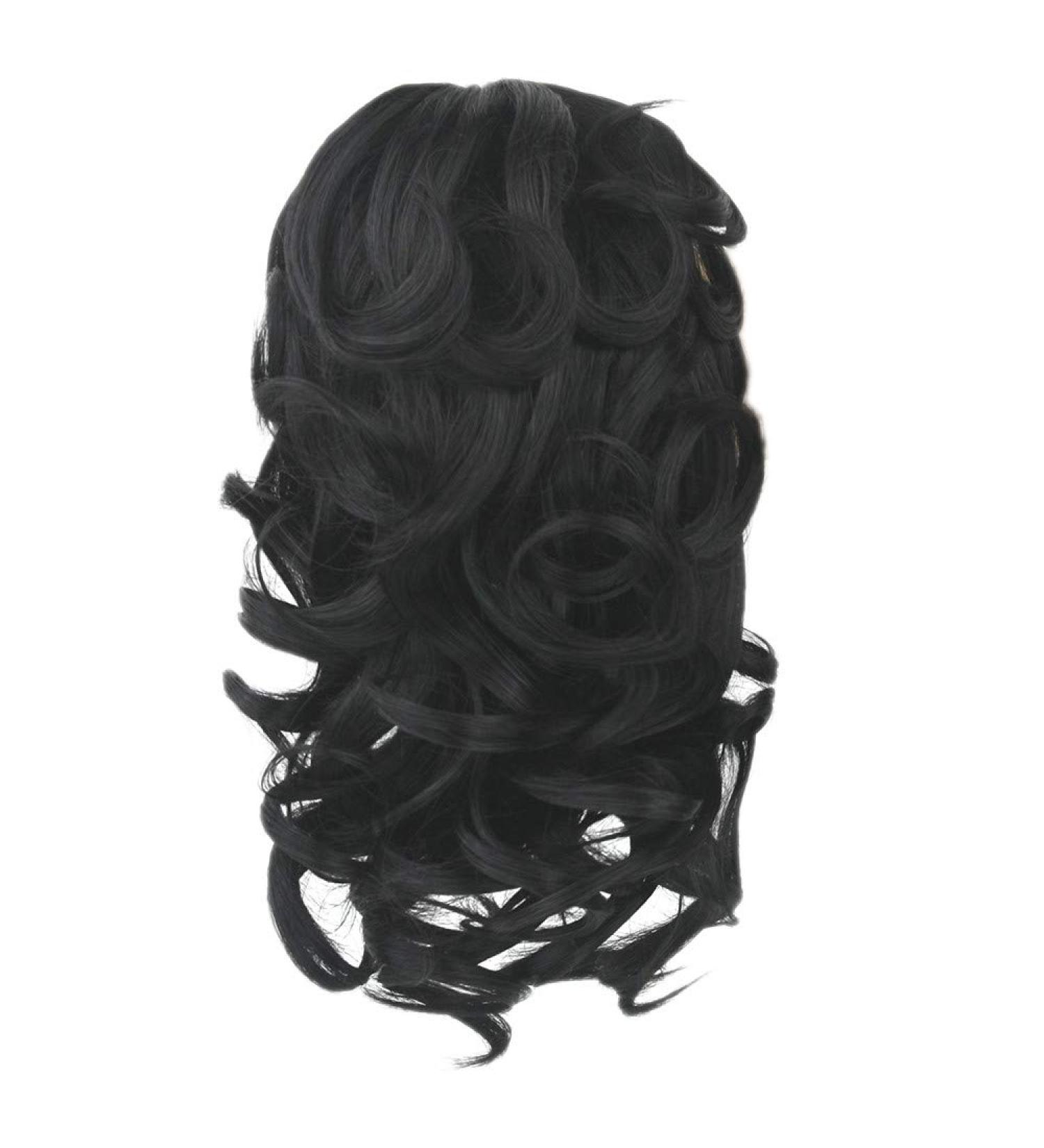 Amyseller 12-Inch Short Curly Hair Extension - Synthetic Clip-In Ponytail Braid for Women (1B) - International Shipping Available - Buy Online on GoSupps.com