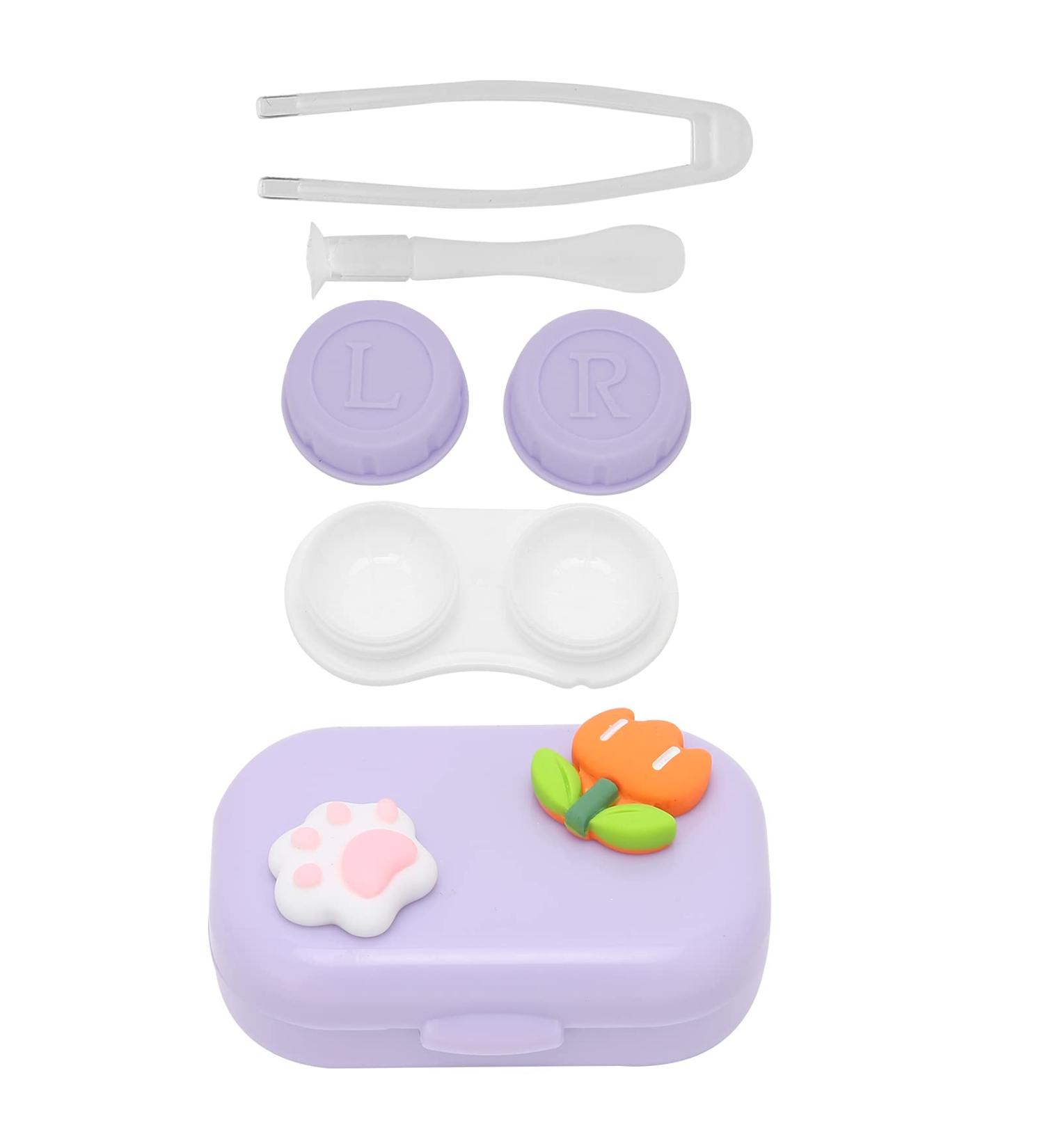 Buy Violet Portable Contact Lens Case | Waterproof & Dust-Resistant Lens Container for Travel | Sweet Cosmetic Storage Solution - Buy Online on GoSupps.com