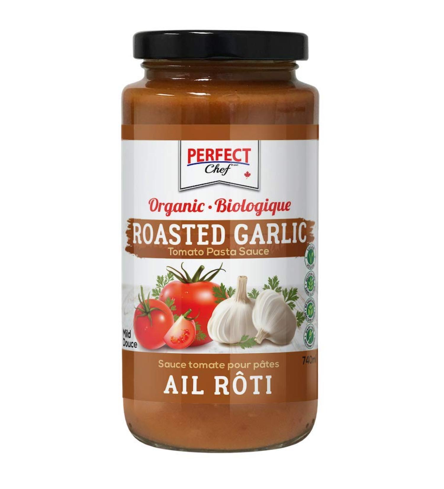 Perfect Chef Organic Roasted Garlic Pasta Sauce (6-Pack) 6 x 740ml - Gluten Free No Sugar Added Vegan Made in Canada. - Buy Online on GoSupps.com