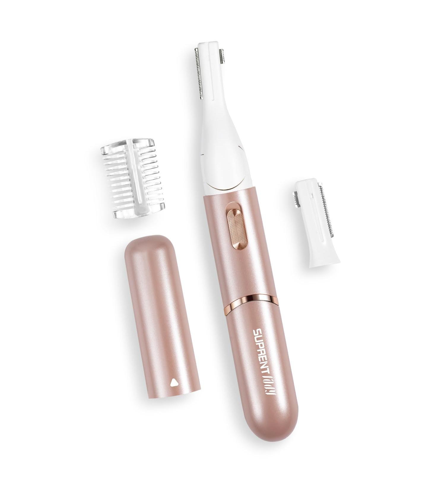 SUPRENT Women's Facial Hair Remover & Eyebrow Trimmer - Rechargeable Painless Razor for Lips Cheeks Ears Neck & Chin - Easy Clean Pink - International Shipping Available - Buy Online on GoSupps.com