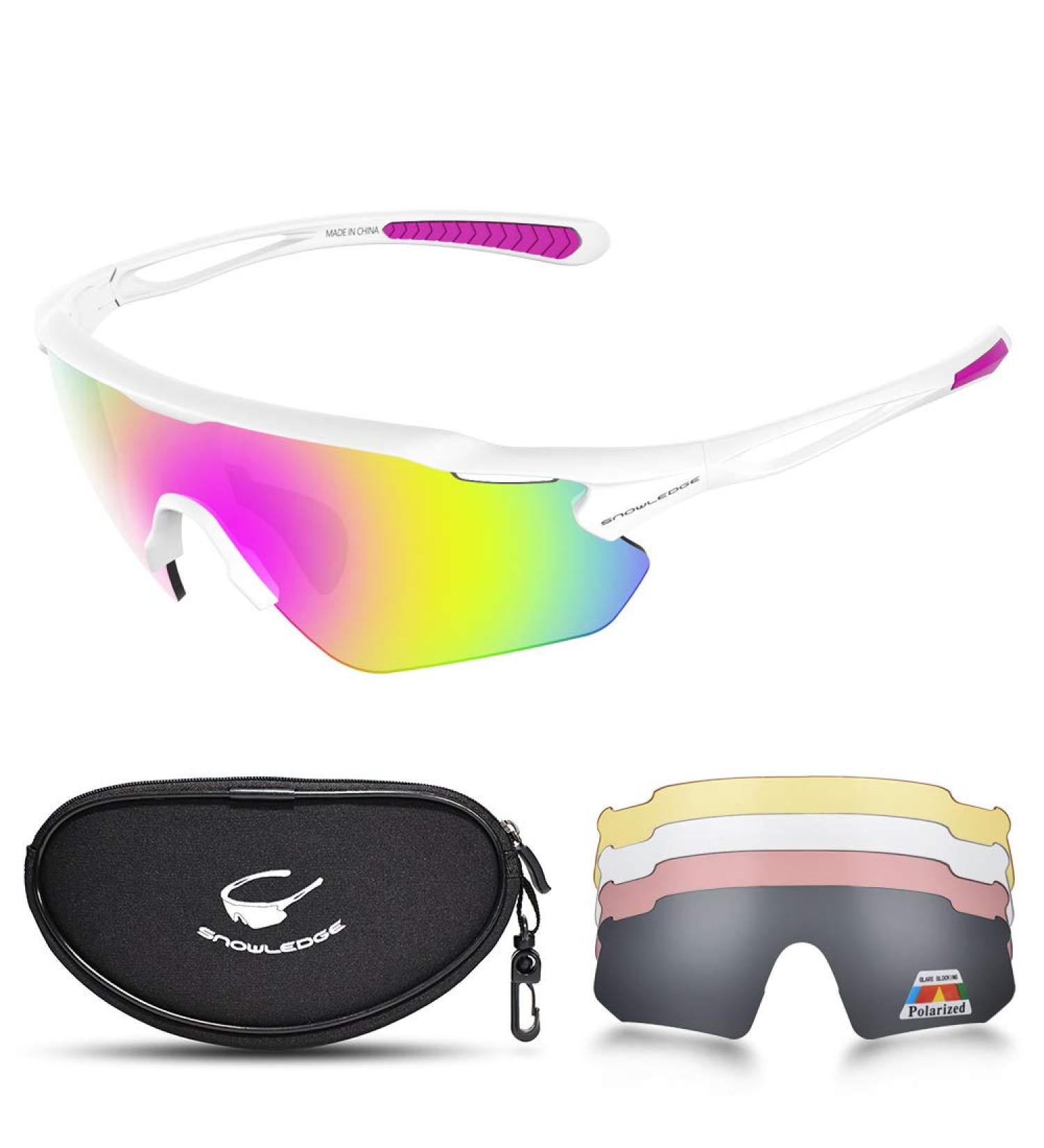 Snowledge Polarized Sports Glasses for Men & Women - Cycling Motorcycle & Outdoor - UV400 Protection Wind Resistant TR90 Frame (White-Revo Red) - Buy Online on GoSupps.com