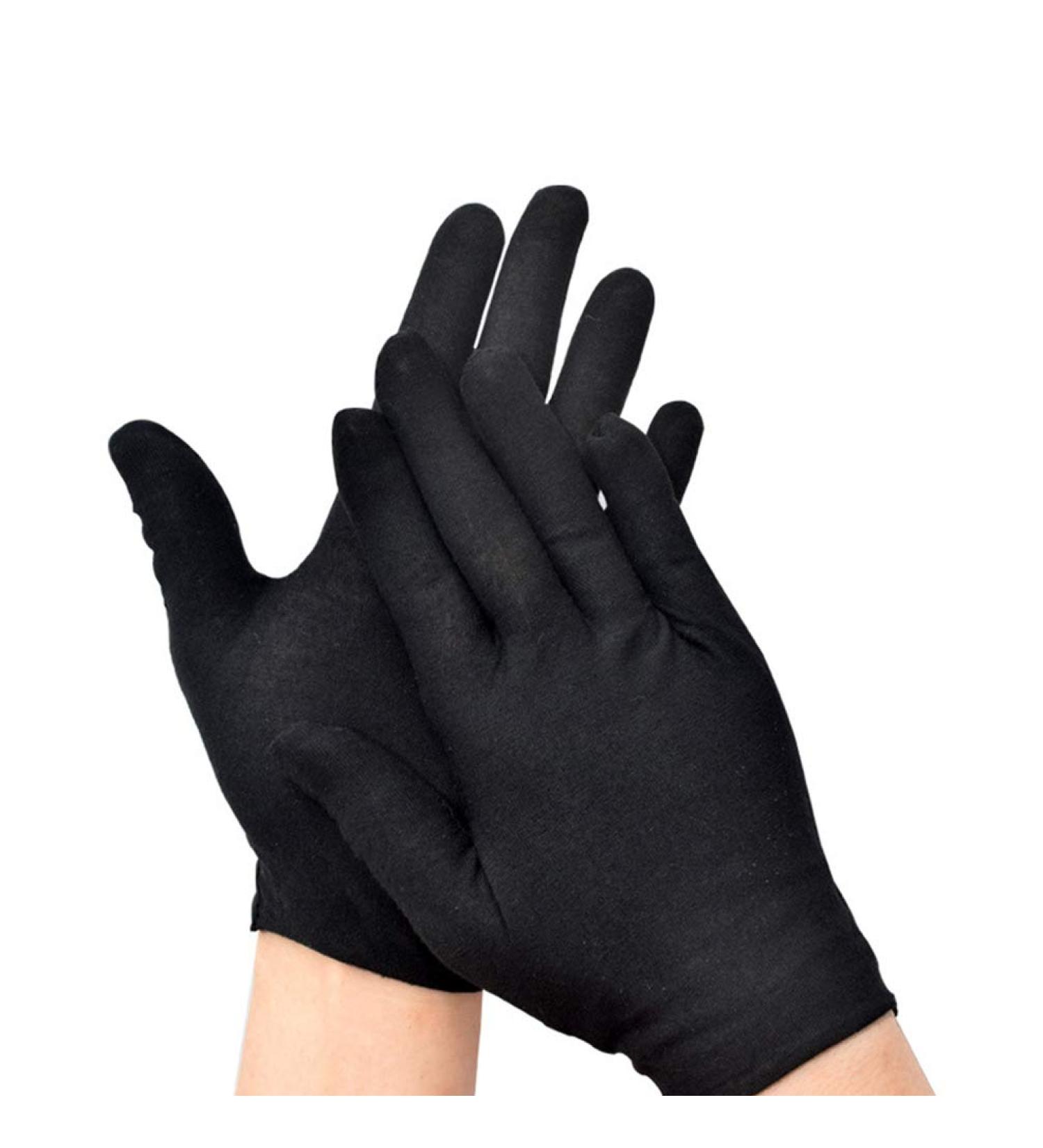 Milists 12 Pairs Cotton Gloves - Black Moisturizing & Jewelry Inspection Gloves (Size M) - Soft Thin Protection for Cosmetics & Coins - Ideal for International Shipping - Buy Online on GoSupps.com