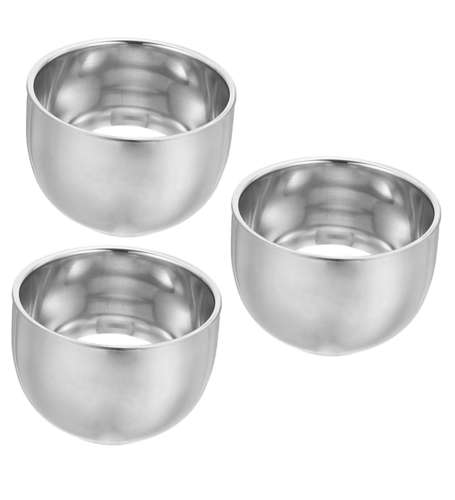 Beaupretty 3ST Professional Shaving Foam Cups - Double-Walled Stainless Steel Beard Kit for Men | International Shipping Available - Buy Online on GoSupps.com