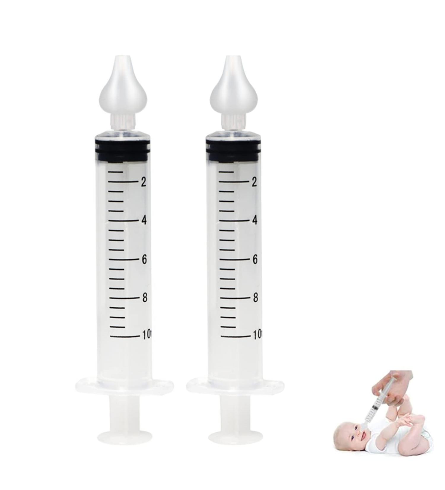 Buy 2-Pack Nasal Syringe Irrigator 10ml - Baby Nasal Washer with Reusable Silicone Nozzle for Newborns | International Shipping - Buy Online on GoSupps.com