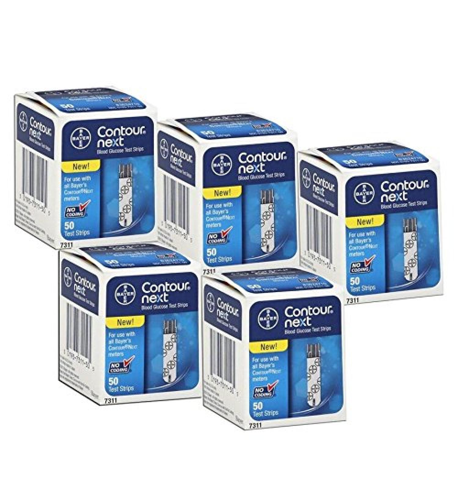 Bayer Contour NEXT test strips sensors 5x50 expiry date 02.2021