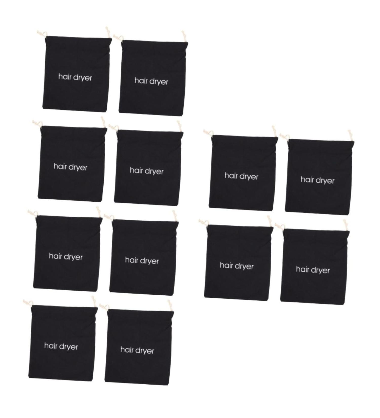 HAPINARY 12 Pcs Hair Dryer Storage Bag Travel Organizer Pouch Drawstring Storage Bag Hair Bag Fabric Black - Buy Online on GoSupps.com