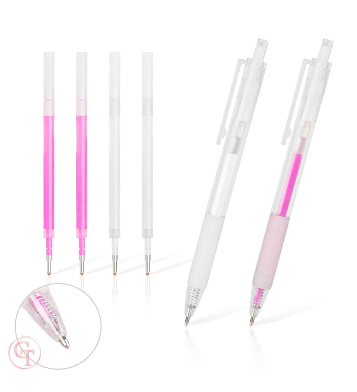 Buy Pink Microblading Marker Pen for Permanent Makeup | Eyebrow Mapping Stencil with 2 Refills - International Shipping Available - Buy Online on GoSupps.com