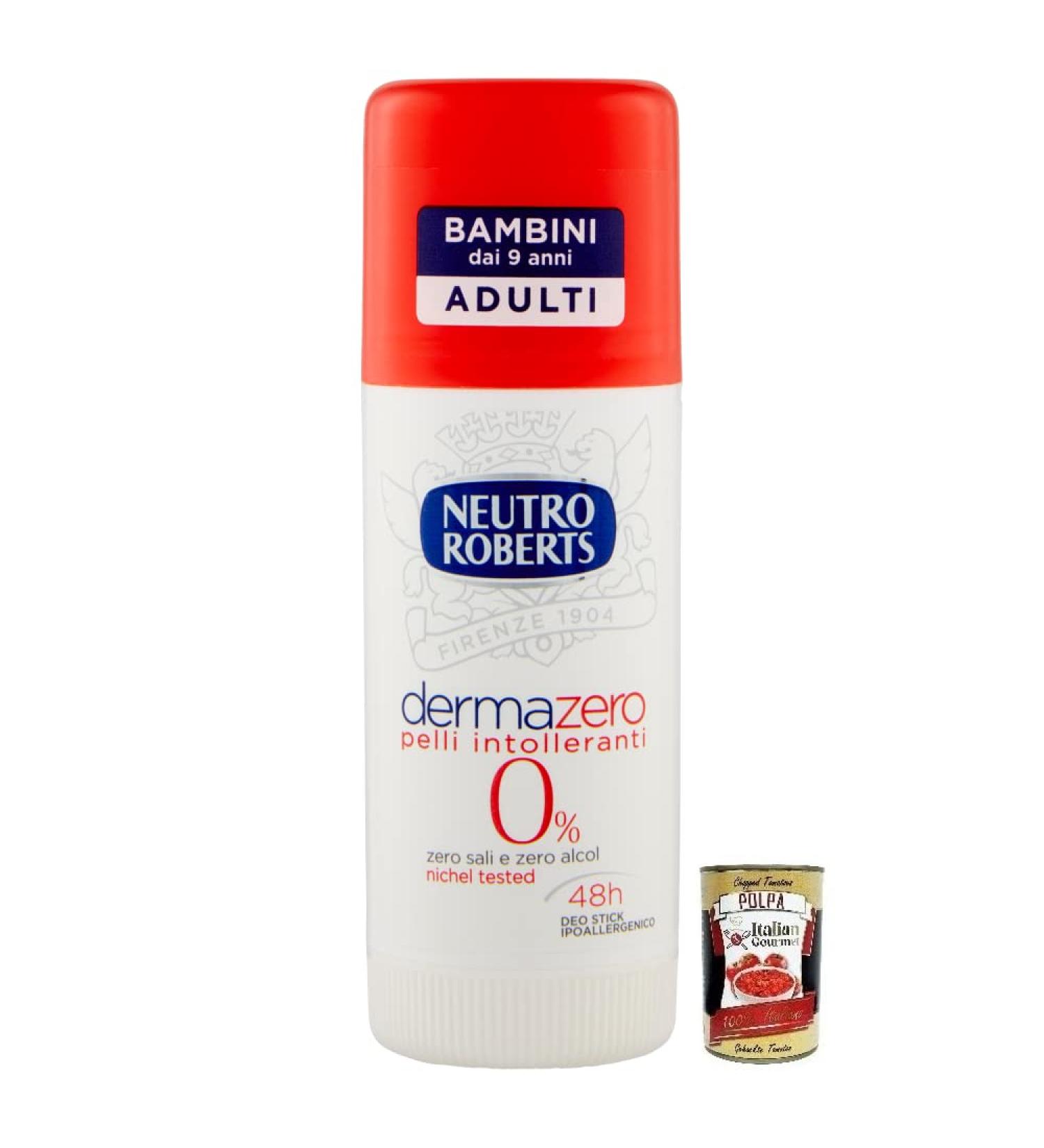  Italian Gourmet E.R. Neutro Roberts Dermazero Intolerant Skin Deodorant Salt-Free Alcohol-free Lasts up to 48 Hours Hypoallergenic 40 ml + Italian Gourmet Polpa di Pomodoro Box 400 g - Buy Online on GoSupps.com