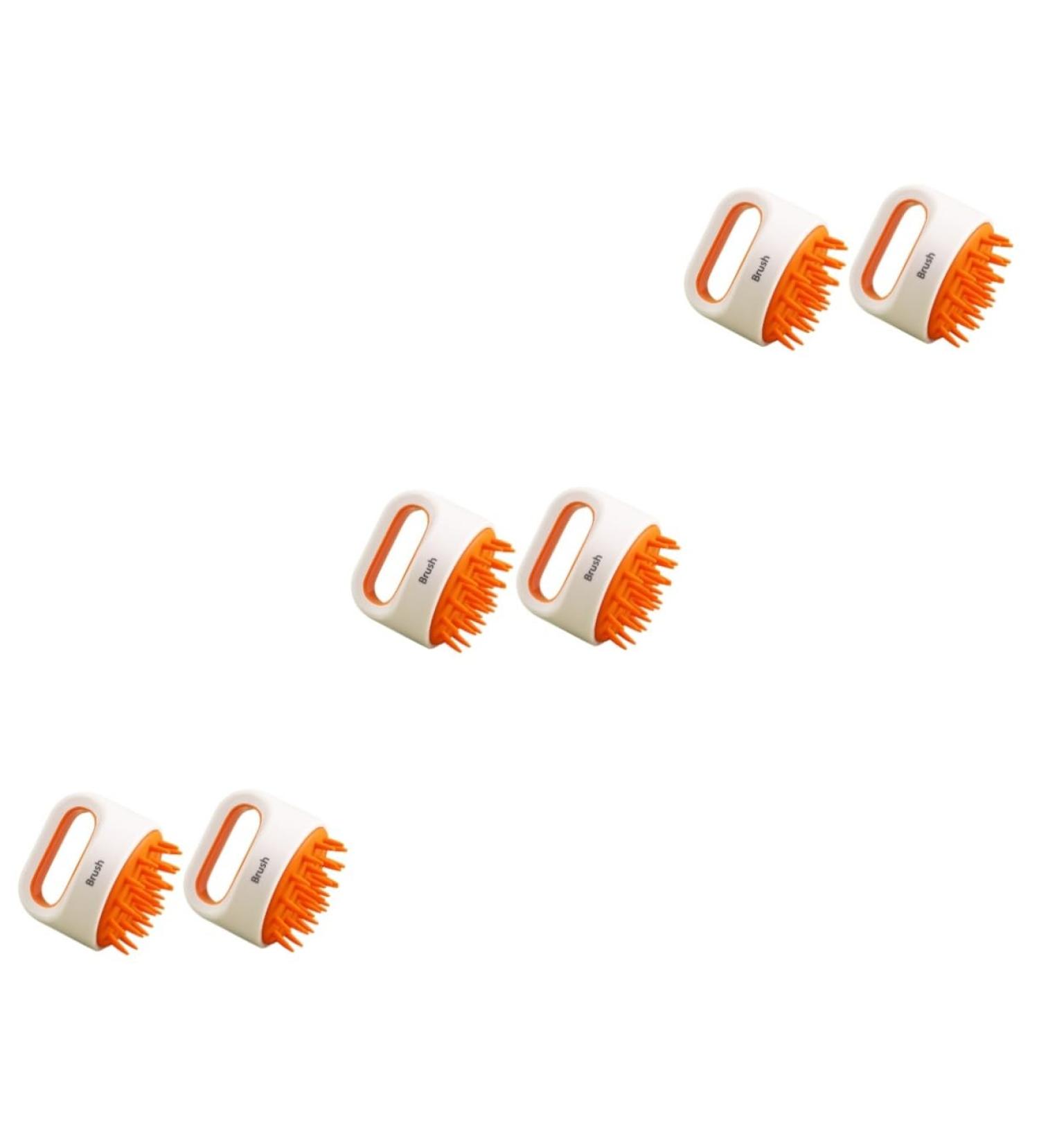 Beavorty 6-Pack Shampoo & Massage Brush - Multifunctional Hair & Body Cleaning Brush - Ergonomic Bath Device - Orange 8x8x8.1 cm - Buy Online on GoSupps.com