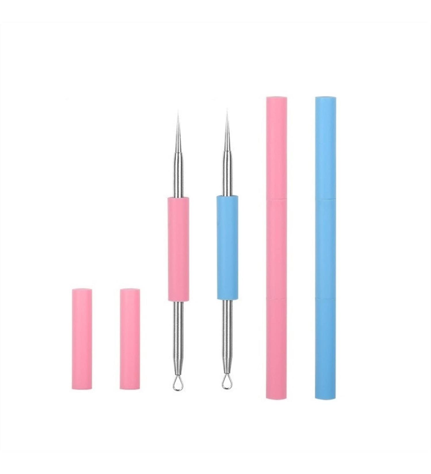 Acne Needle Double Head Comedone Acne Extractor Remover Stainless Needles Pimple Extractor Remove Tools (Color : Random Color) Random Color Blue Pink - Buy Online on GoSupps.com