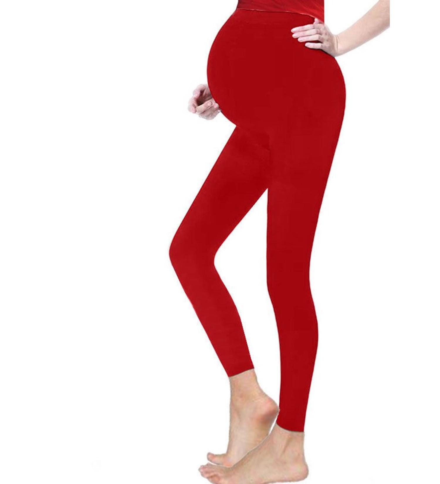 Crazy Chick Ladies Maternity Over Bump Red Leggings - Full Ankle Length, Stretchy & Adjustable - Buy Online on GoSupps.com