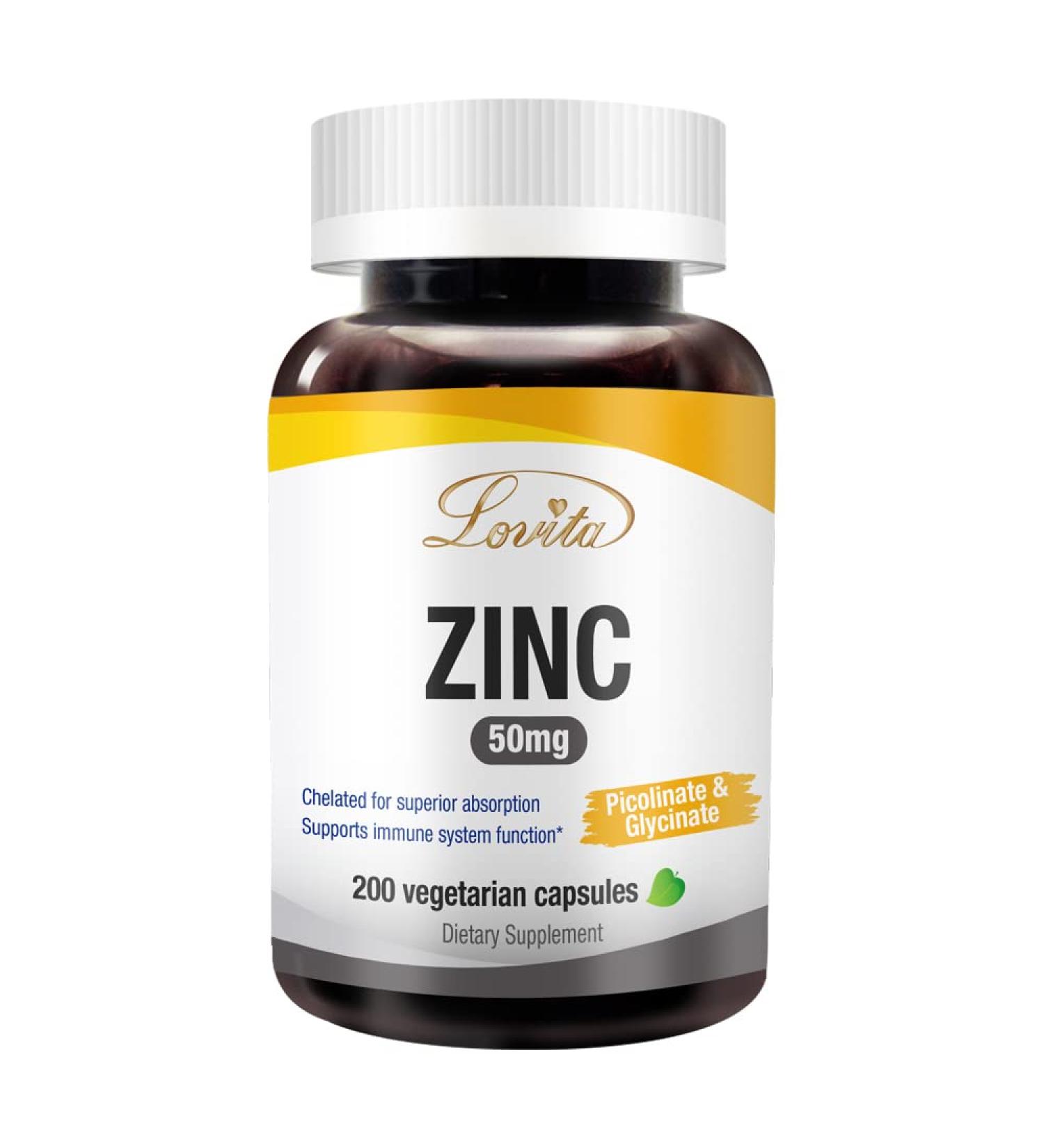 High Absorbable Chelated Zinc 50mg Capsules for Immune Support & Healthy Skin - 200 Count Vegan Friendly Supplement - Buy Online on GoSupps.com