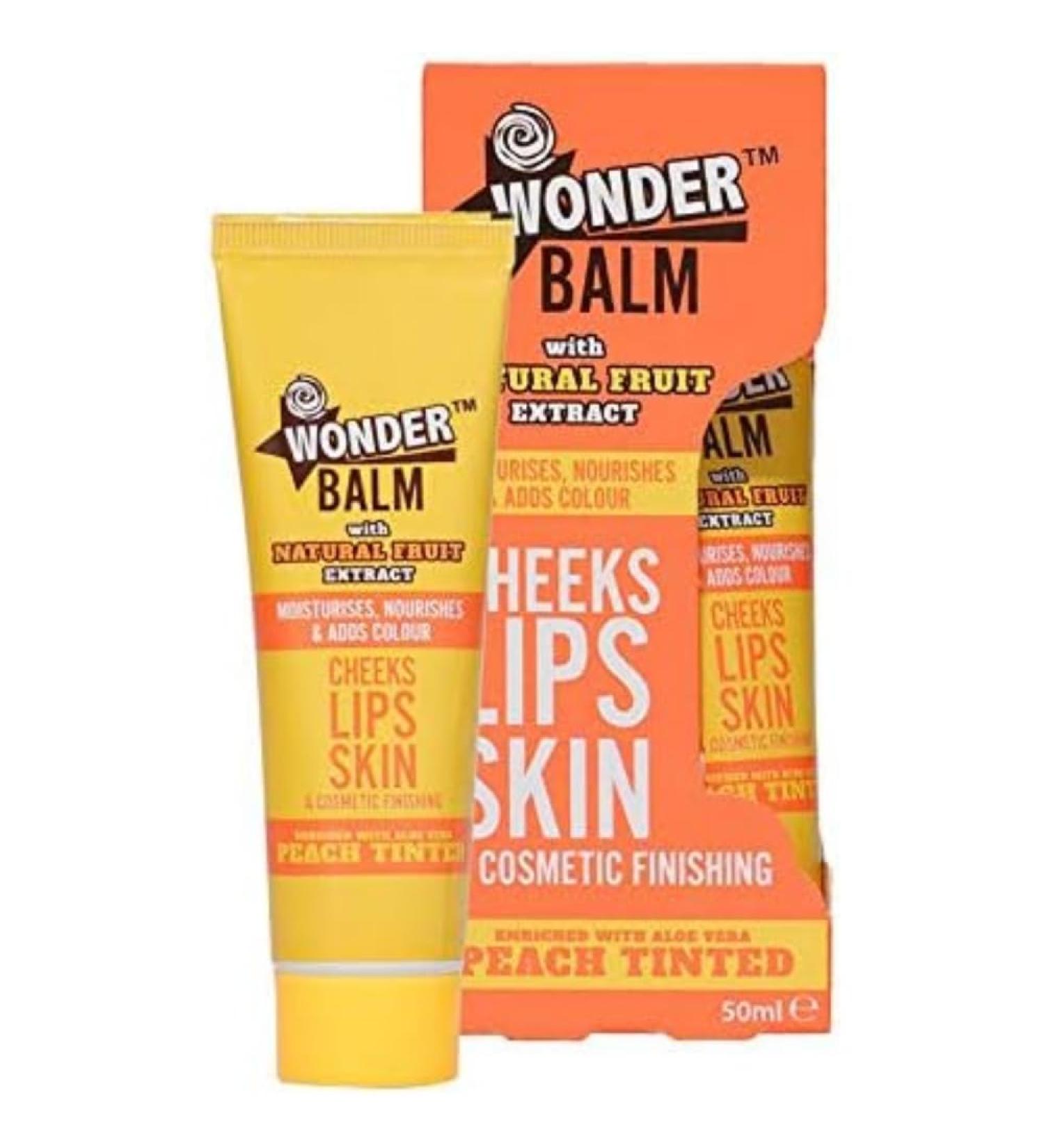 Wonder Balm - Nourishing Hand Cream & Lip Balm with Aloe Vera | Peach Tinted 50ml - Ideal for Hands Lips and Nails - International Shipping Available - Buy Online on GoSupps.com