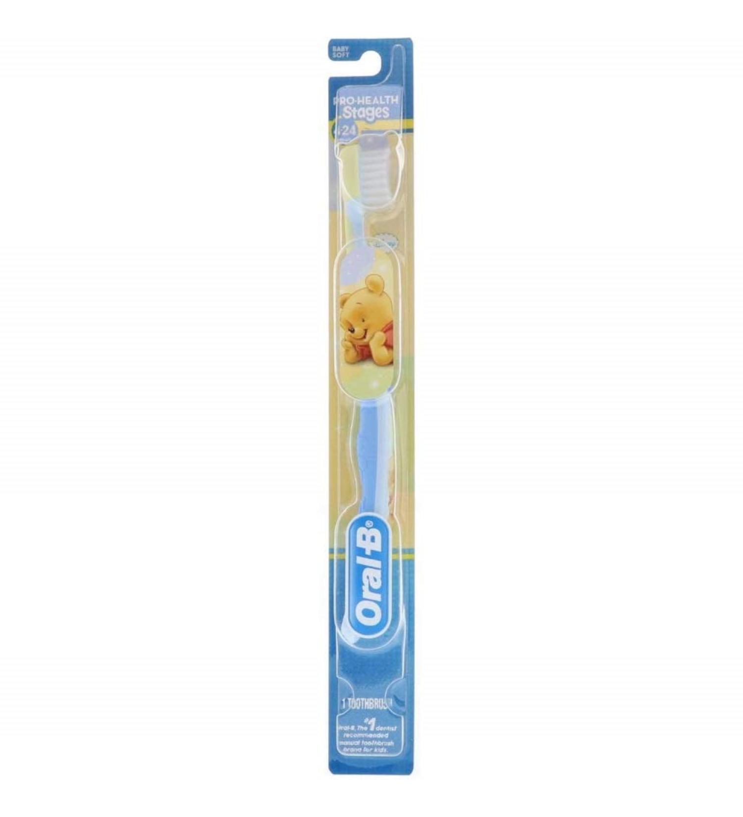 Oral-B Disney Baby Infant and Toddler Toothbrush Stage 1 for Little Children Ages 4-24 Months (Pack of 2)