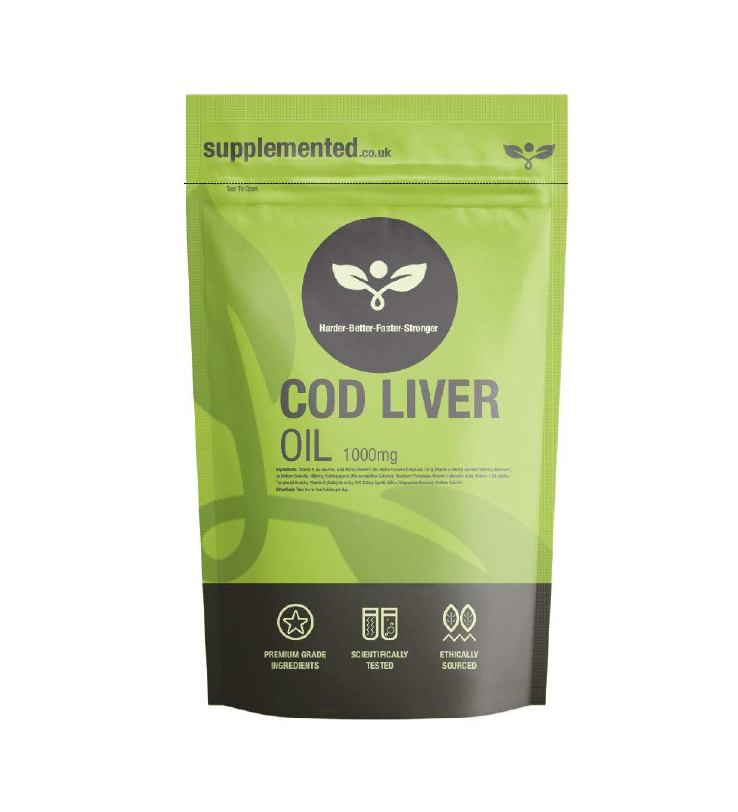 Pure High Strength UK Made Cod Liver Oil 1000mg Softgels - 180 Capsules, Pharmaceutical Grade - Buy Online on GoSupps.com