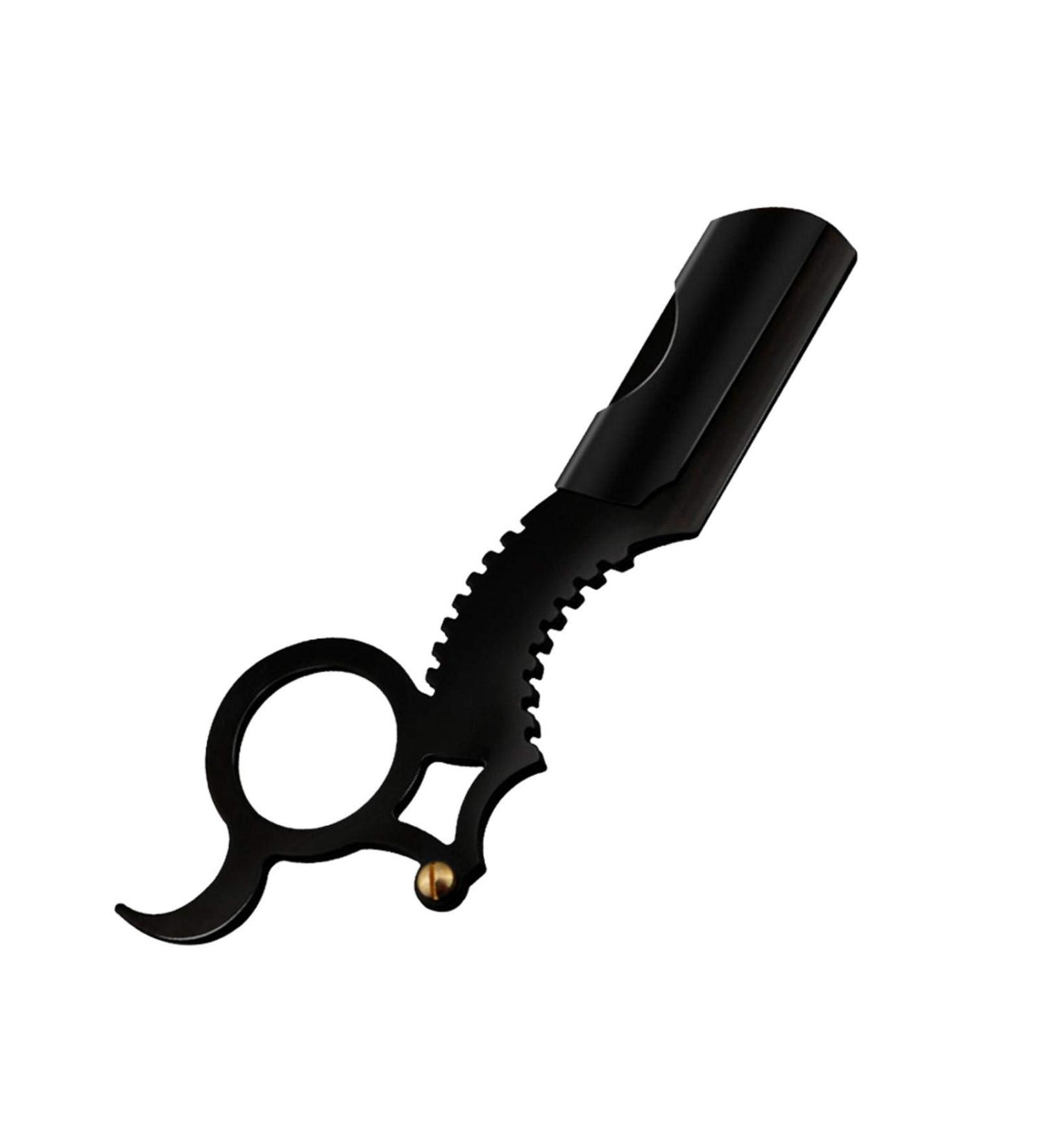 Vintage Premium Safety Razor - Men's Eyebrow Ring Razor with Finger Ring | Robust Black | International Shipping - Buy Online on GoSupps.com