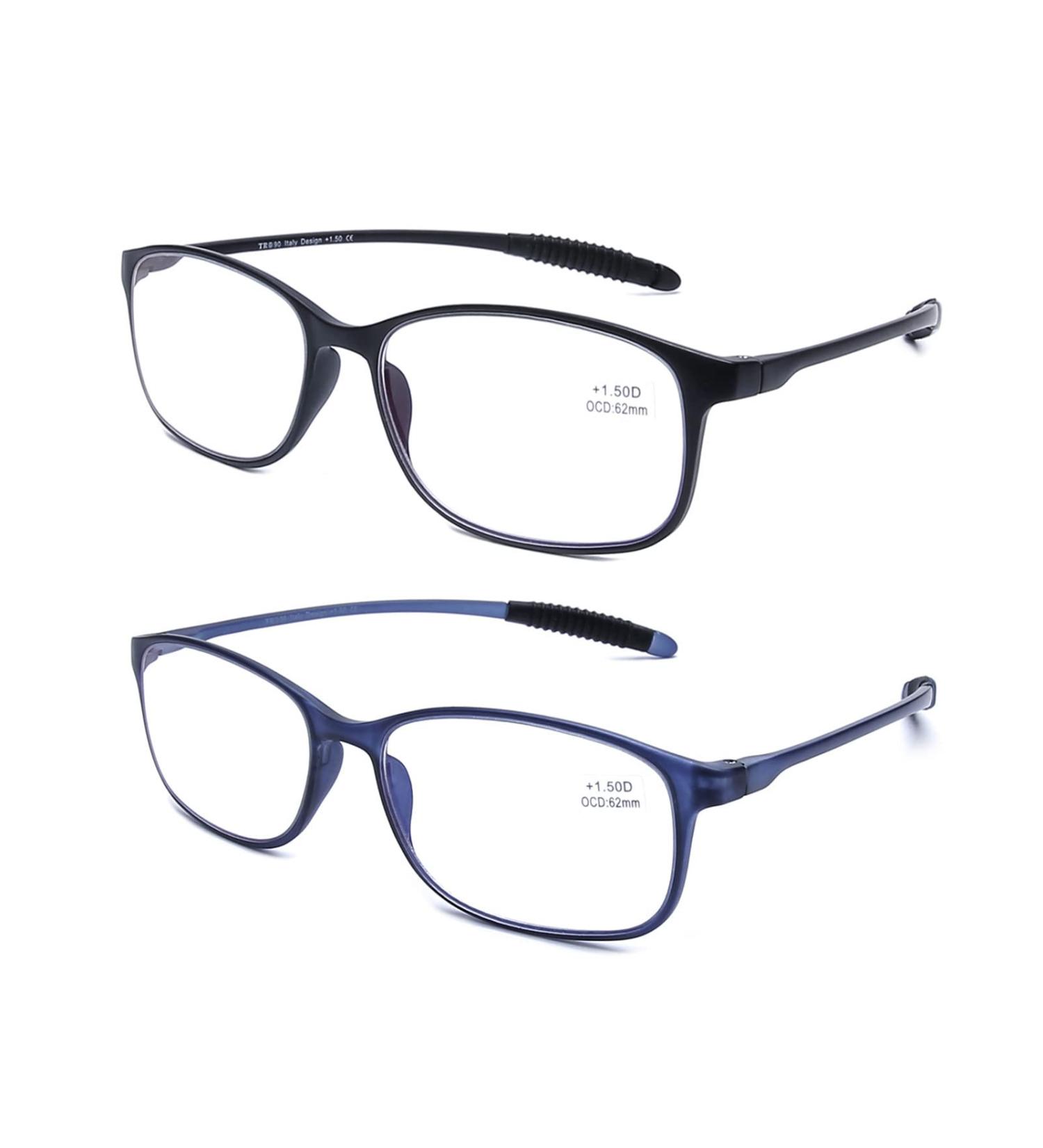 DOOViC Blue Light Filter Reading Glasses Unisex TR259-C | 9 Color Options | Blue+Black 1.25x - Protect Your Eyes Online - Buy Online on GoSupps.com