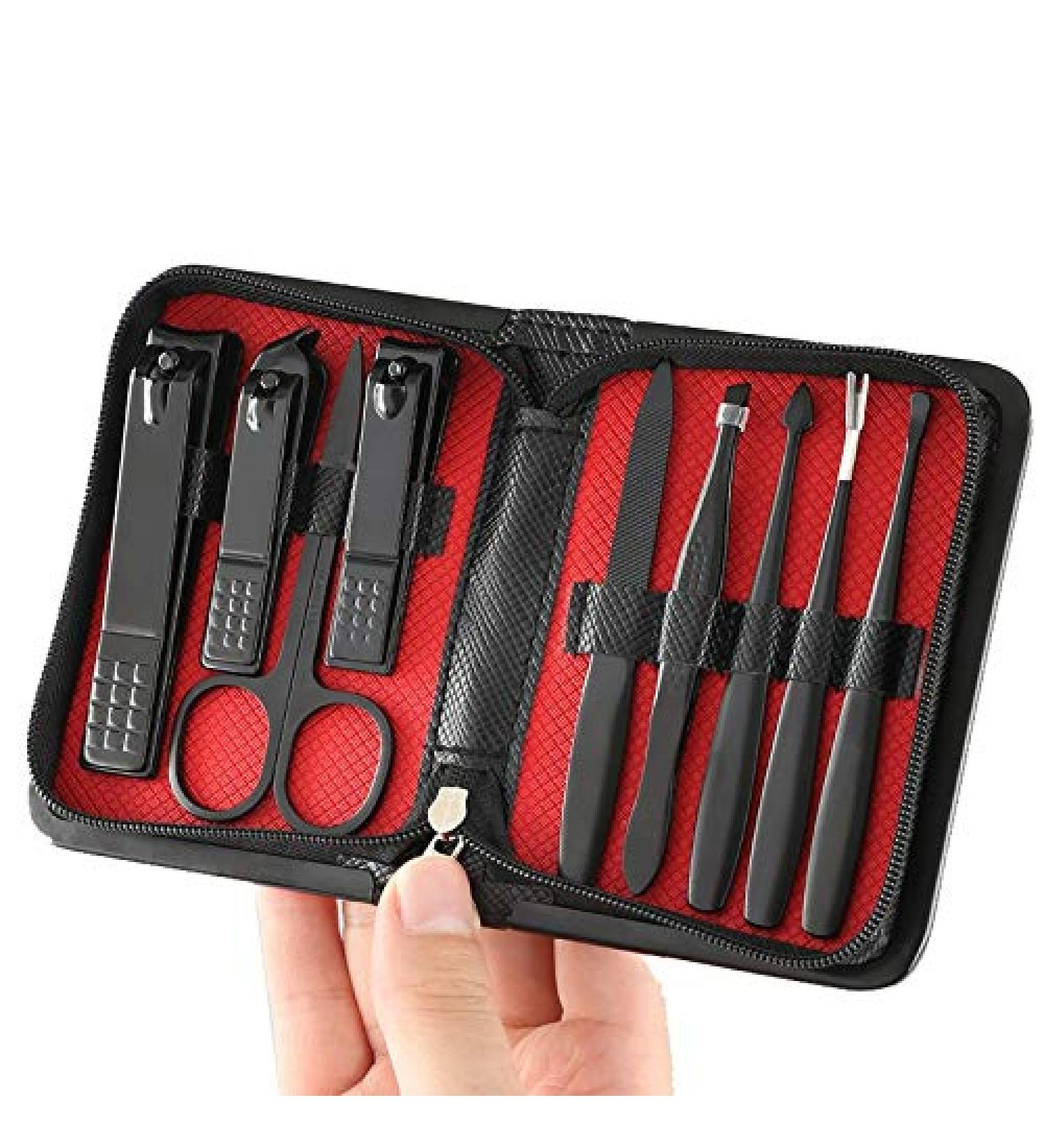 Nail clippers set Black Nail Clippers Set Nail Tools Nail Art Tools Clippers Trimmers 9-piece Stainless Steel Manicure Set (Color : B) - Buy Online on GoSupps.com