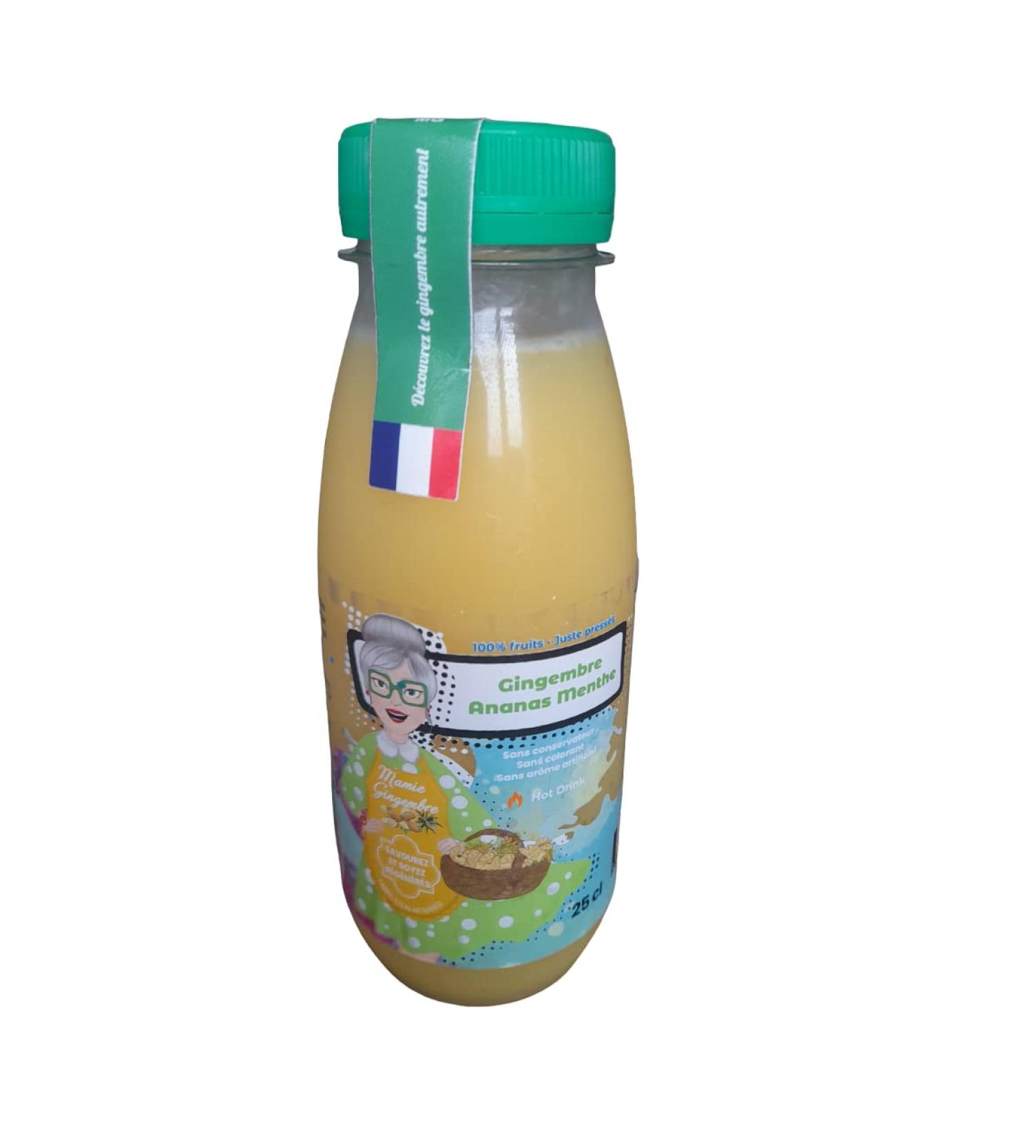 NATURAL GINGER PINEAPPLE MINT JUICE 250ml x6|MAMIE GINGEMBRE|NATURAL FRUITS - Buy Online on GoSupps.com