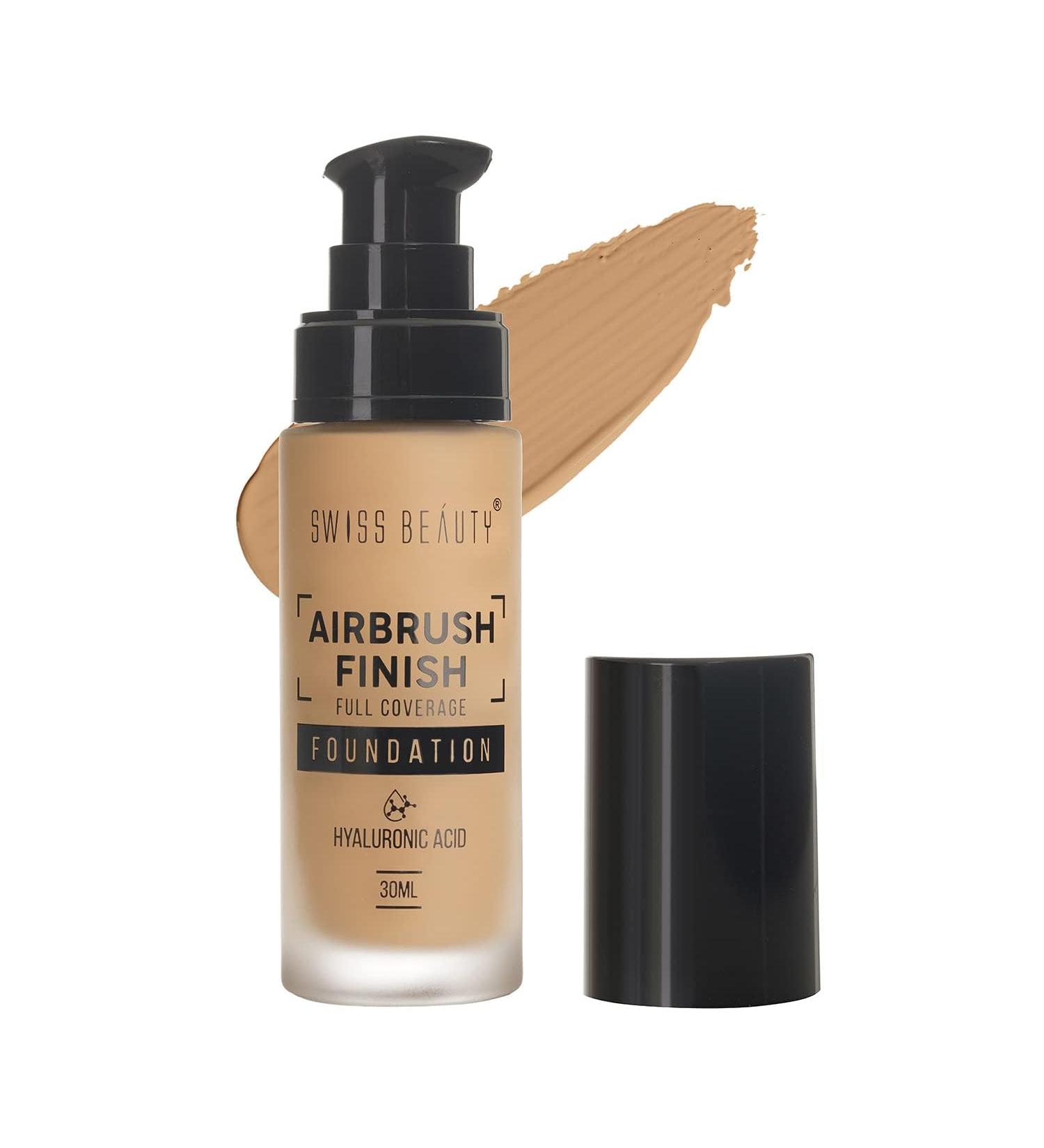 SSW-wiss BeautTT-y Airbrush Finish Lightweight Foundation | Full Coverage Blendable Foundation For Face Makeup |With Benefits Of Hyaluronic Acid Aloevera And Vitamin E | 30Ml | Shade- Caramel Beige - Buy Online on GoSupps.com
