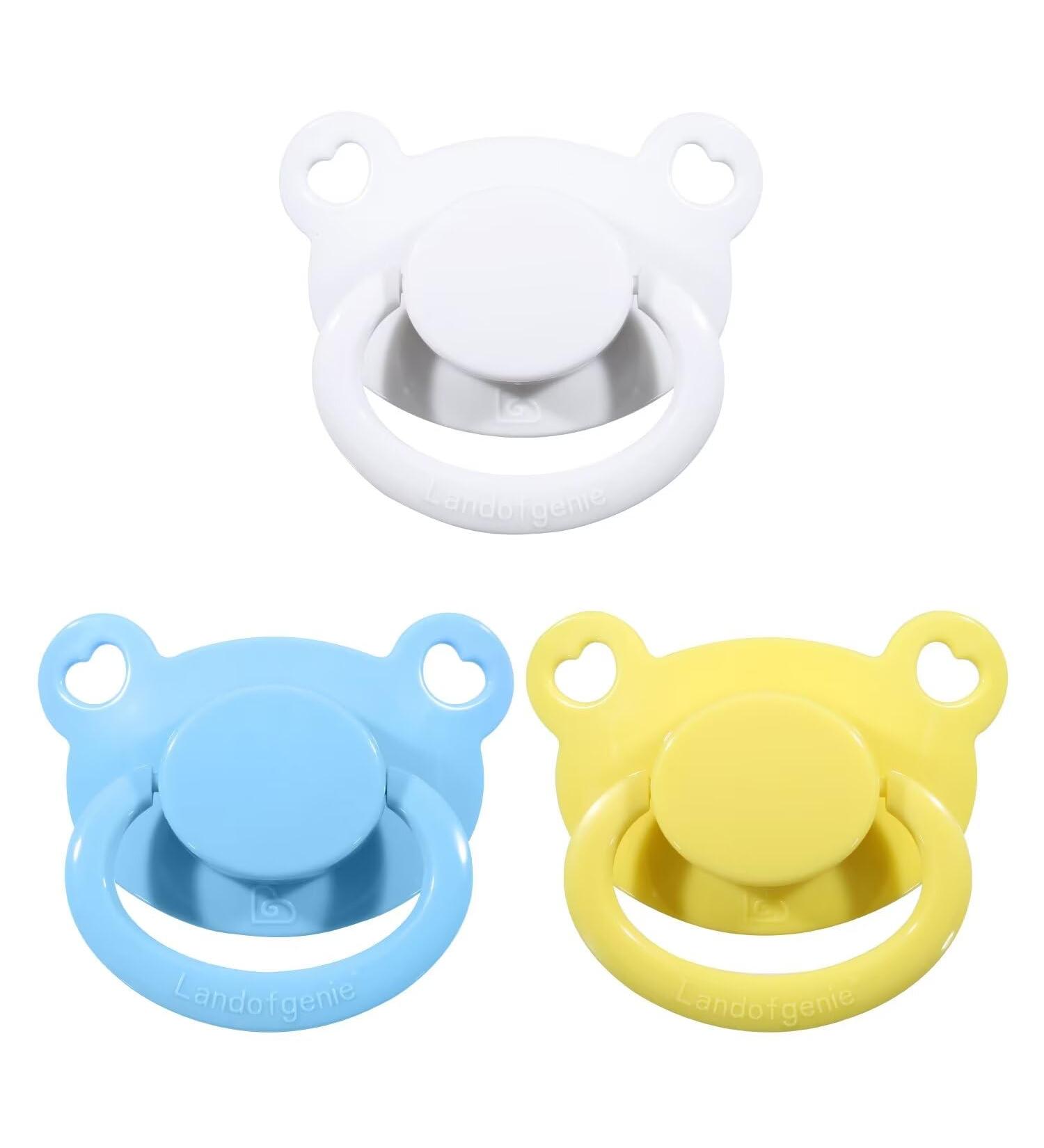Landofgenie Adult Pacifier Large Teat Shield - 3 Pack Blue White & Yellow Bear Shaped - Perfect for Comfort & Style - Buy Online on GoSupps.com