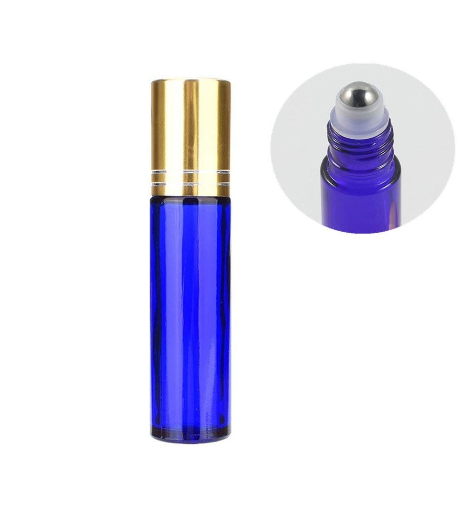 Sunfauo Stainless Steel Roller Balls Bottle - Empty Essential Oil Container for Travel & Home | Blue - Buy Online on GoSupps.com